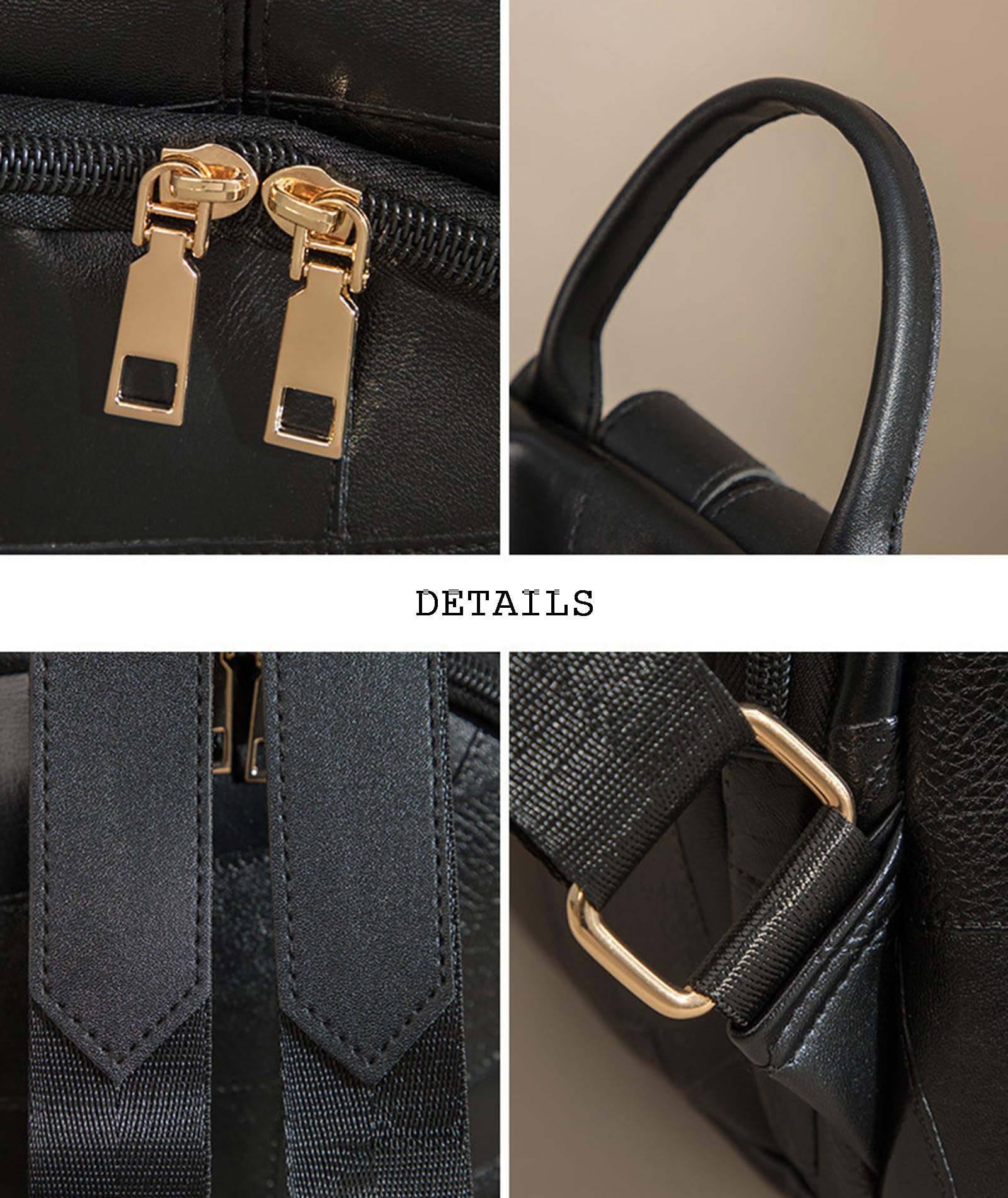 Damen-Rucksack Geldbörse PU-Leder Diebstahlsicher Mehrzweck-Umhängetasche für Arbeit, Reisen, Einkaufen, Business,Braun