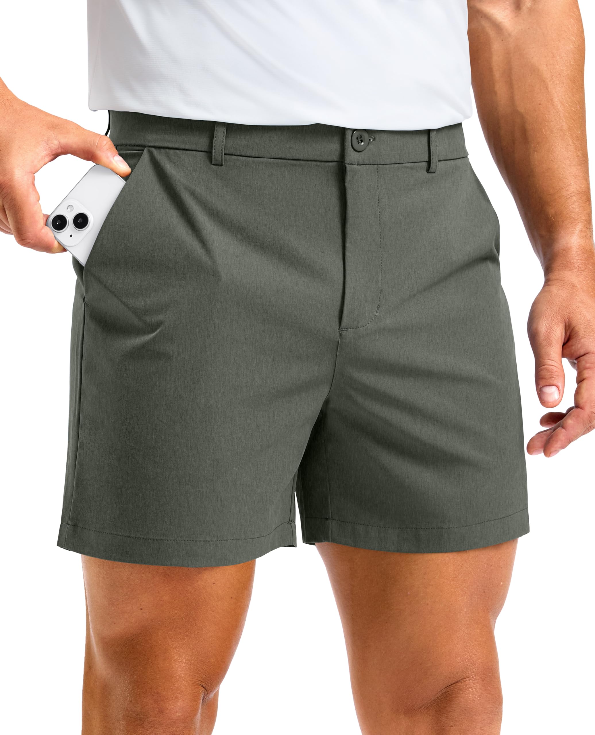 Soothfeel Men's Casual Shorts 5/7/9 Inch Golf Dress Shorts with 4 Pockets