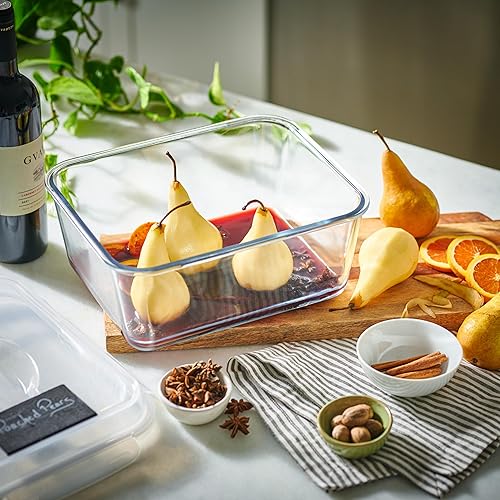 Miniatura 6 de Recipiente de vidrio extra grande para almacenamiento de alimentos con tapa y asa de bloqueo hermético. 28 tazas - Almacenamiento de alimentos para