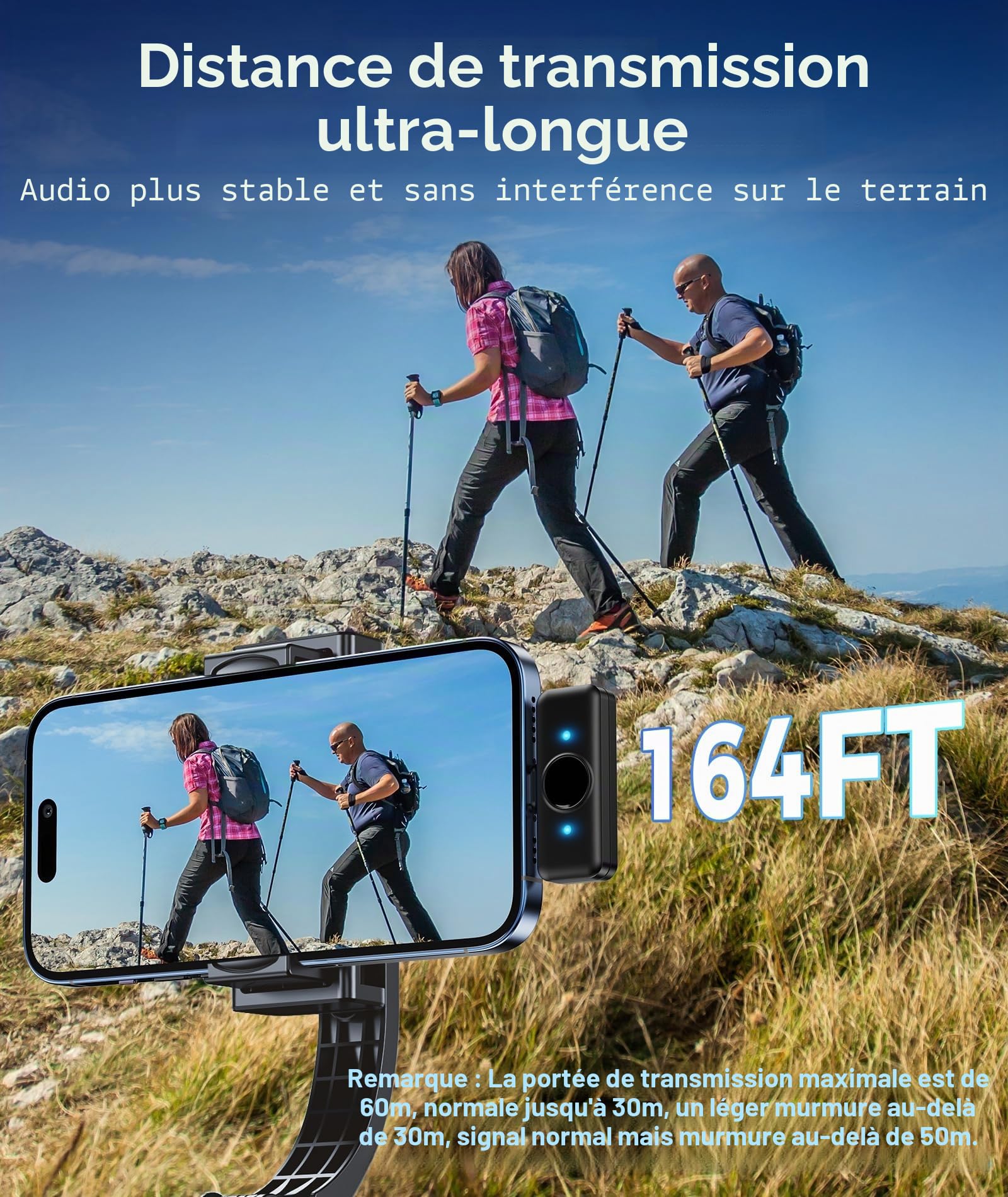 Aceele Micro Cravate sans Fil, Microphone sans Fil pour iPhone et Android, Réduction de Bruit, Audio Hi-FI 48kHz/24 Bits, Autonomie 24H, Portée 50 m, Micro Magnétique pour Vidéo, Live, Vlog, Podcast