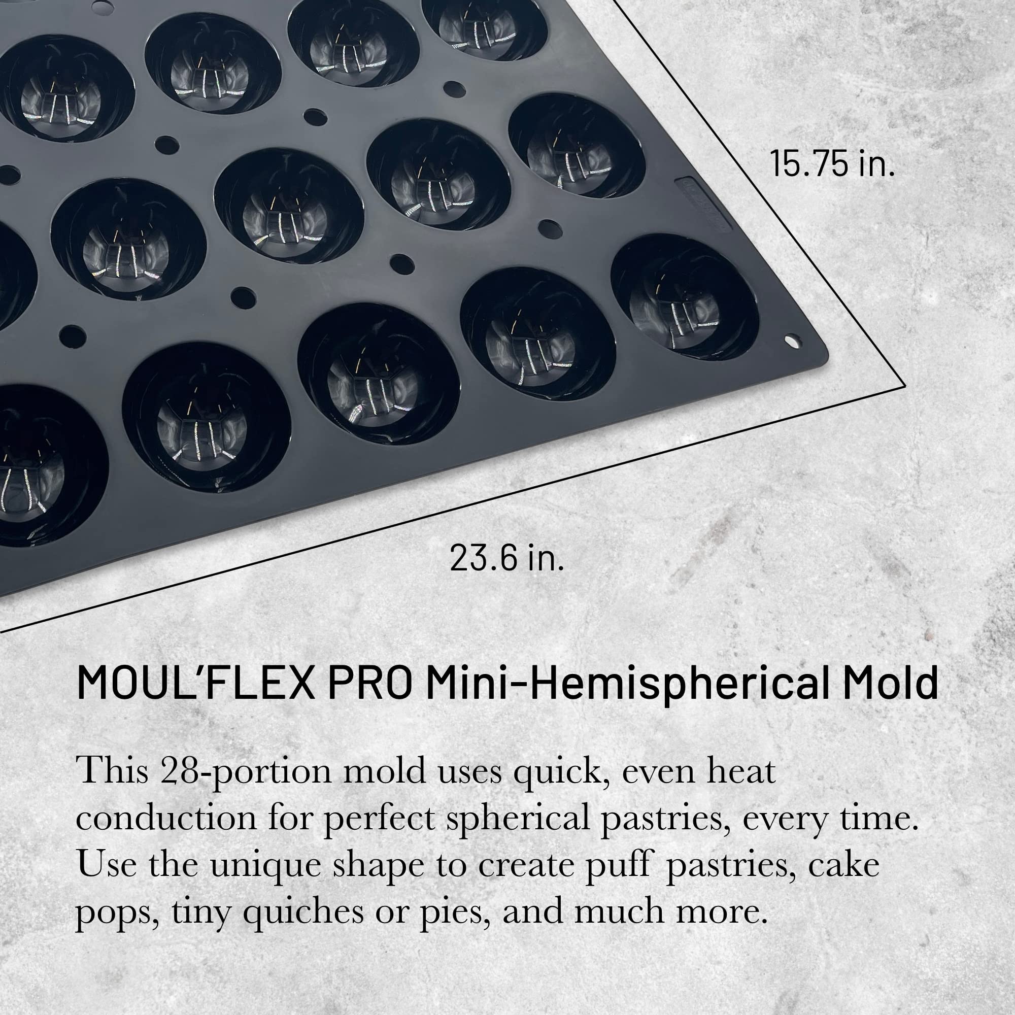DE BUYER Moul Flex Pro, bac 28 hémisphérique Moules, Plateau 60,3 x 40 cm