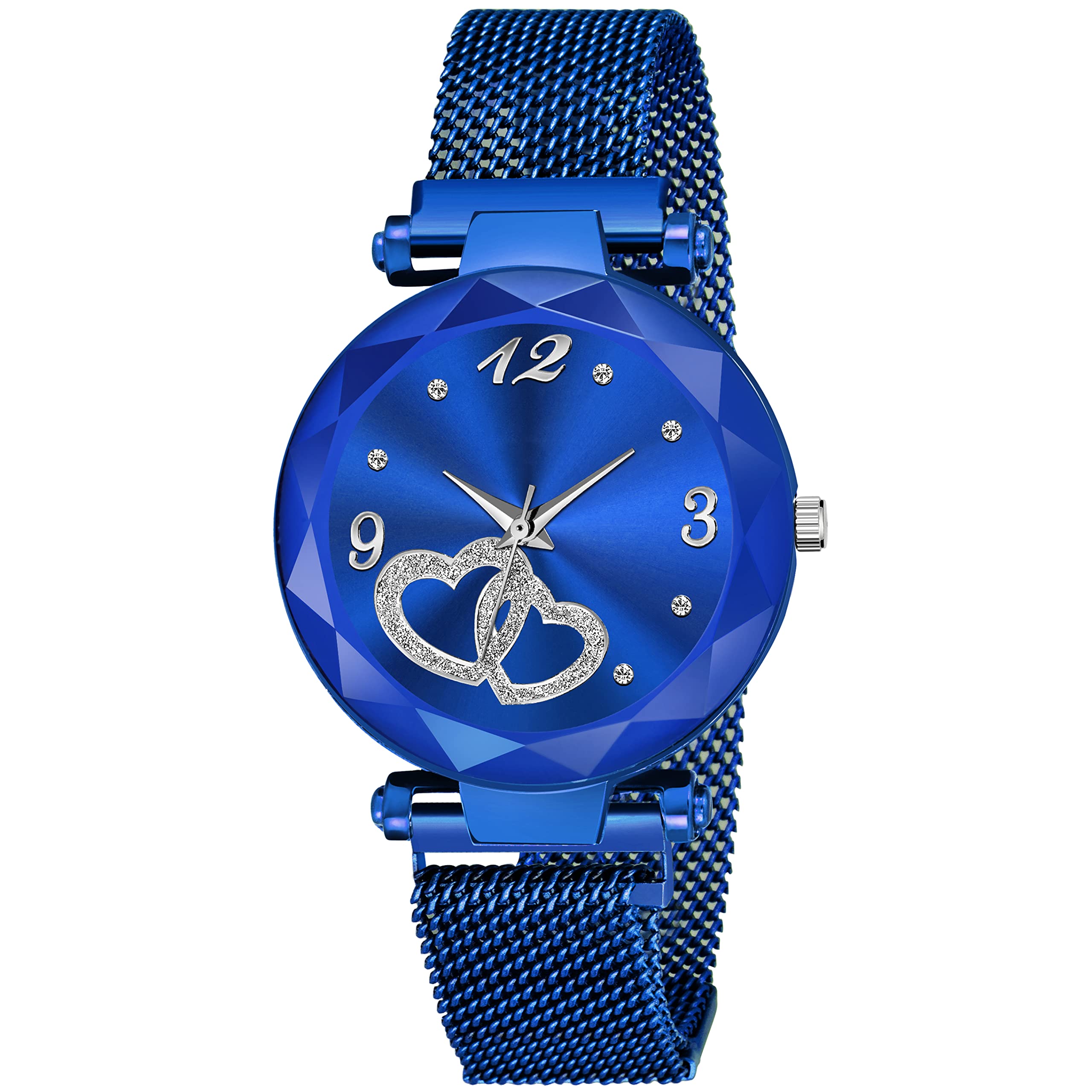 KIARVI GALLERY Silver Heart Dial Magnetic Metal Strap Analog Girls and Womens Watch (Silver Colored and Strap) (Blue) (B08SF4H85D) Amazon Price History, Amazon Price Tracker