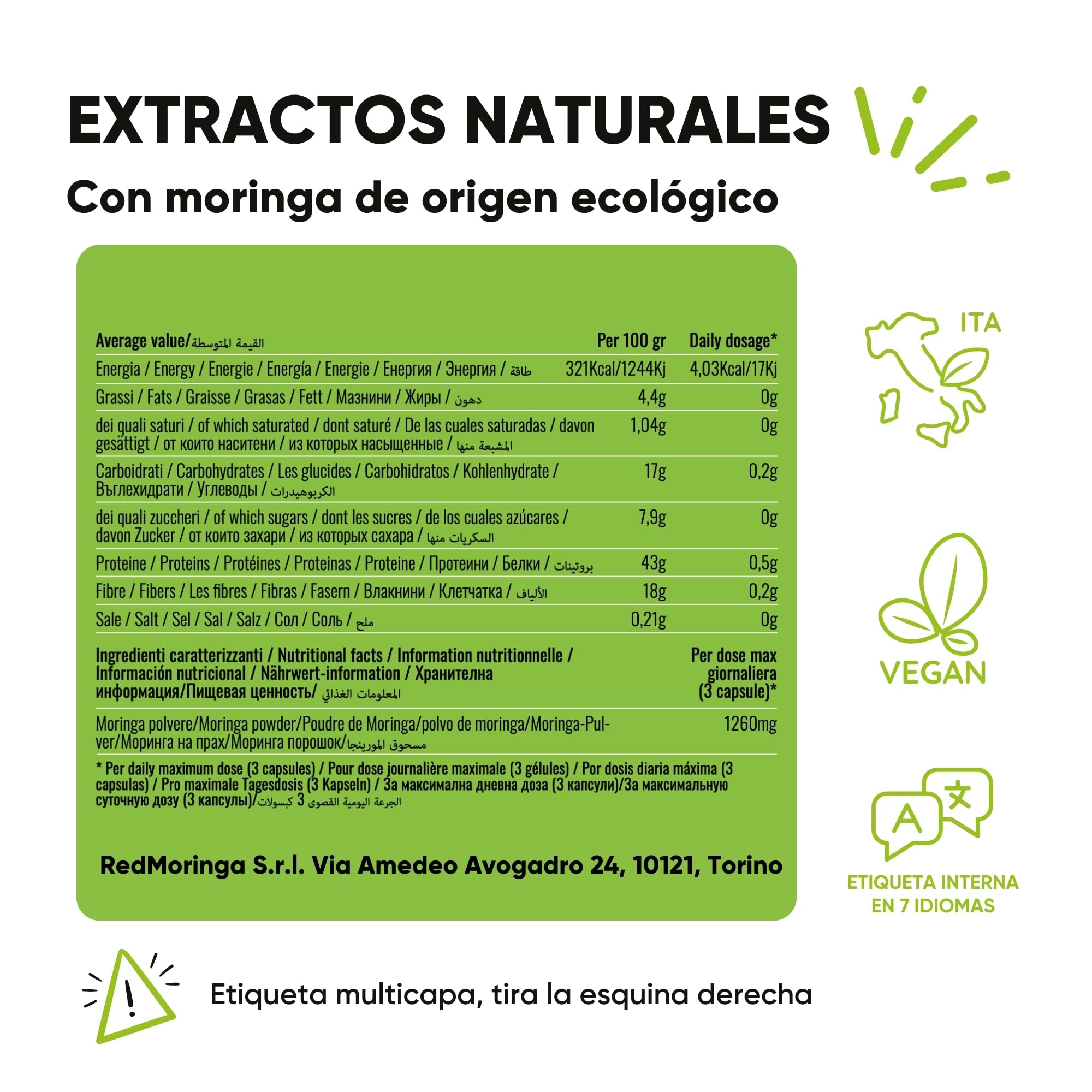 LOW CORTISOL – Fosfatidilserina 450 mg + Moringa Oleifera BIO | Para bajar el cortisol | Suplemento para memoria y concentración | 150 Cápsulas Vegetales Made in Italy | RedMoringa