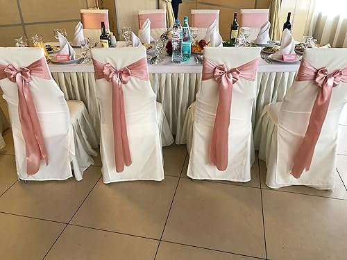Miniatura 9 de 100 bandas decorativas de satén para silla, lazos para silla, lazos para silla, lazos para silla, bandas para cubierta de silla, para bodas,