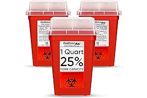 Oakridge Products Sharps Container for Home Use and Professional 1 Quart (3-Pack),...