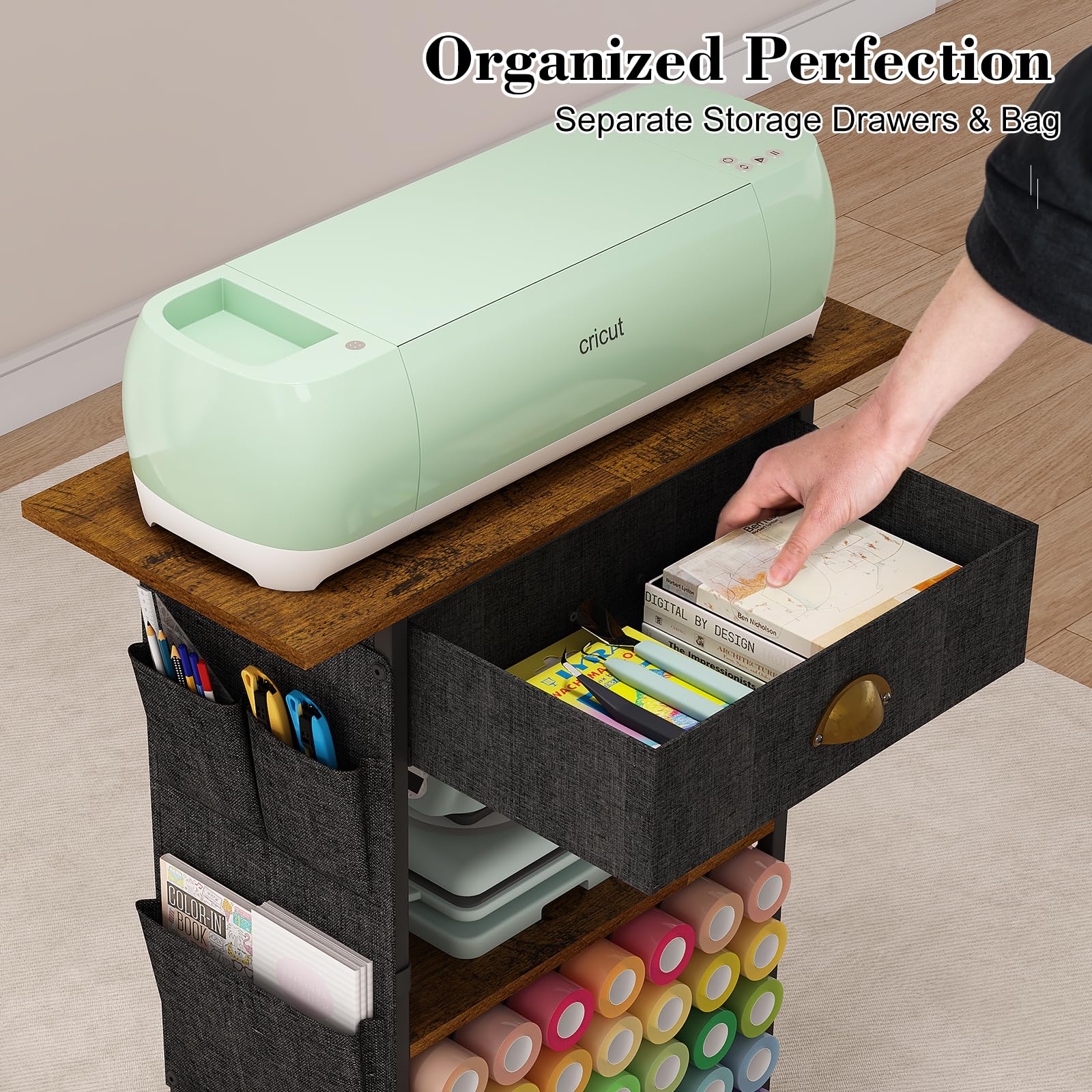 Craft Table Craft Organization And Storage Cart Compatible With