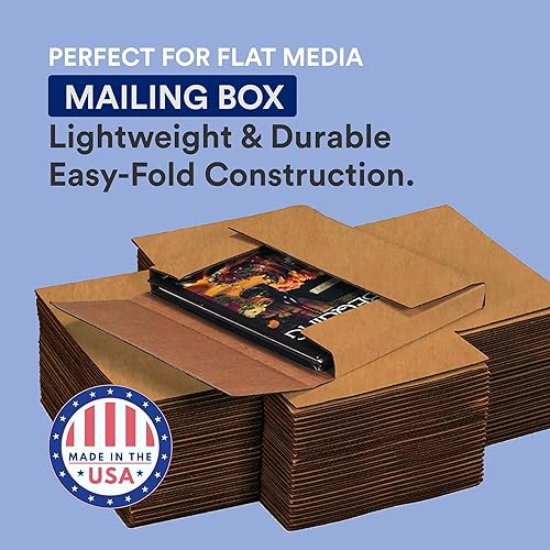 Vista 3 de BOX USA Cajas de envío planas de 18 pulgadas de largo x 12 pulgadas de ancho x 2 pulgadas de alto, paquete de 50 cajas de cartón corrugado