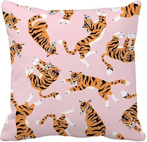 Rouihot Funda de almohada de 18.0 x 18.0 in, diseño floral sin costuras con flores coloridas brillantes y hojas trópicas en un blanco decoración del