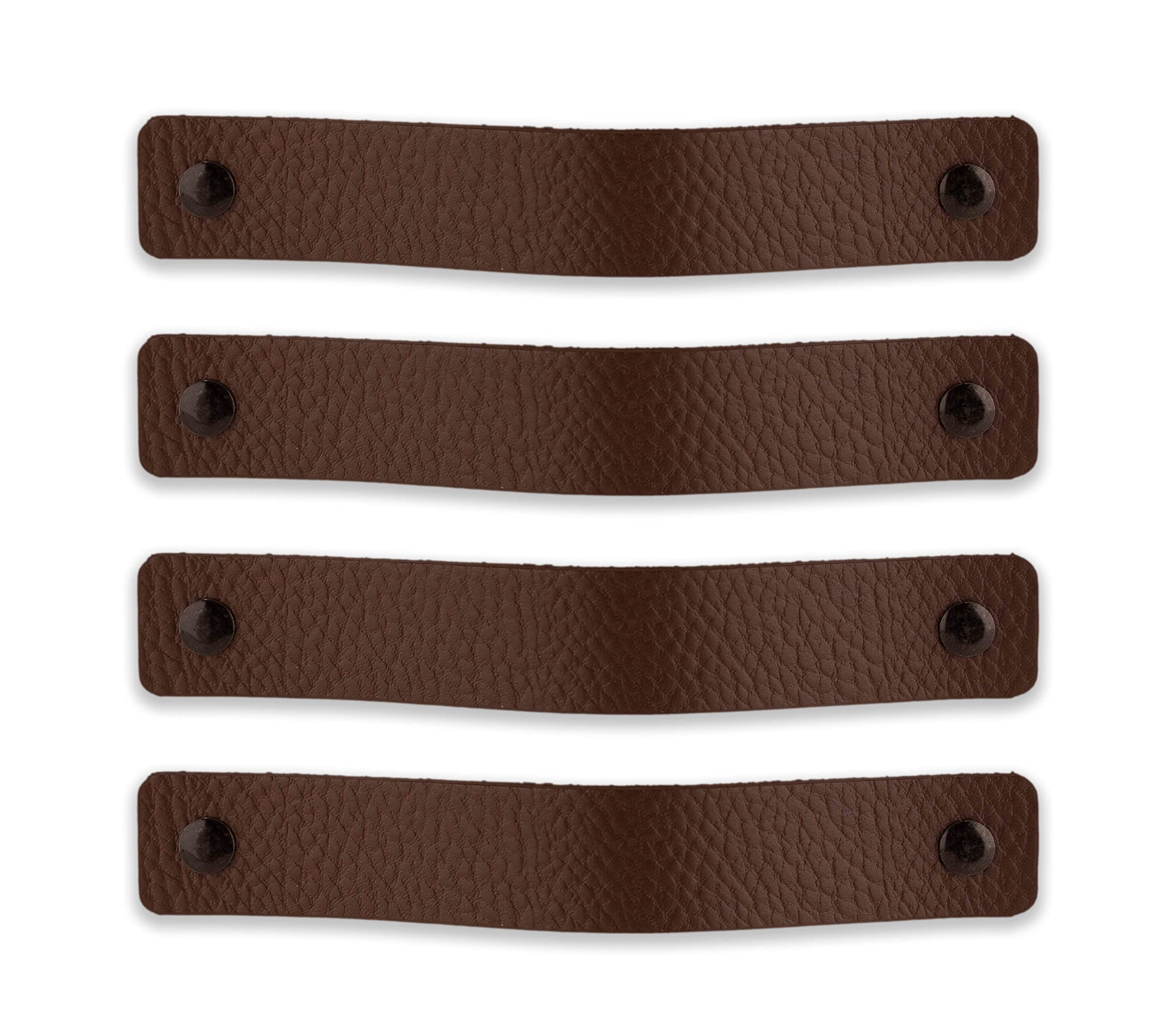 Brute Strength - Leather Drawer Pulls - Brown - 4 pcs - 7-7/8 x 1 ’’ - Leather Handle - Leather Dresser Pulls - Cabinet knobs Dresser knobs - Dresser Handles