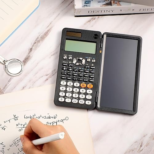 Miniatura 7 de Copkim Calculadoras científicas con tableta de escritura LCD, calculadora matemática para escuela, calculadora de energía solar, calculadora pequeña