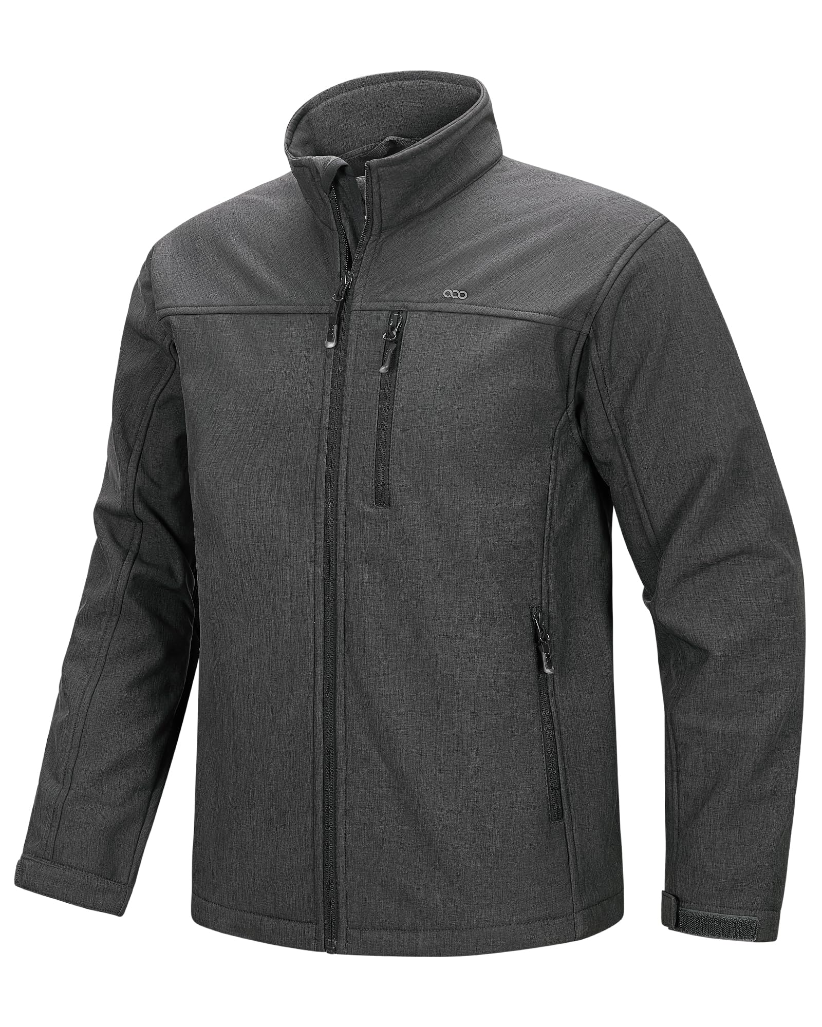 33,000ft Softshelljacke für Herren Wasserdichte Übergangsjacke Fleece Gefütterte Winddichte Outdoorjacke Funktionsjacke für Outdoor Freizeit Dunkelgrau Heather L
