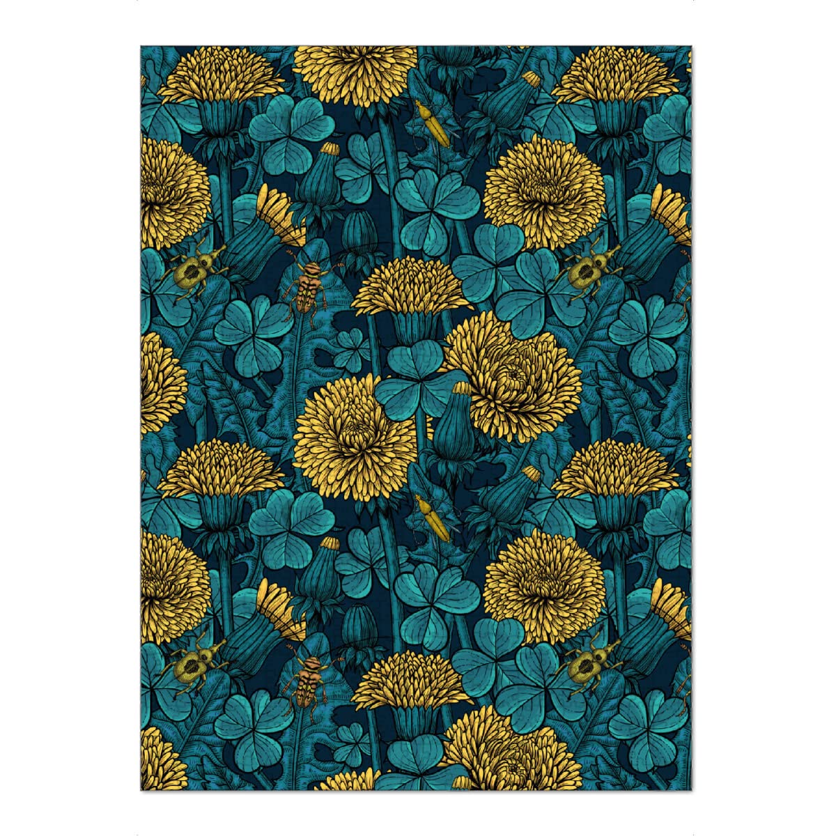 artboxONE-Puzzle XXL (1500 Teile) Natur Die Wiese in Gelb und Blau - Puzzle Natur Blumen blätter