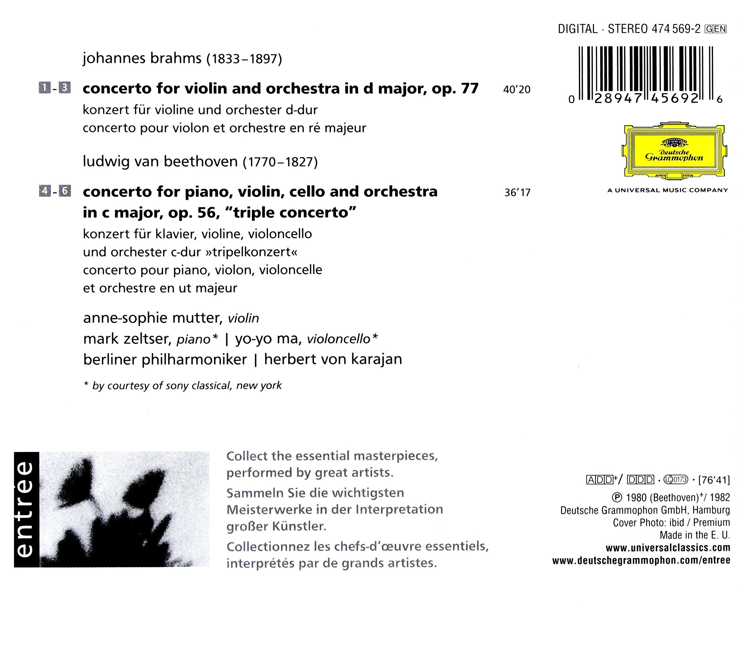 Triple Con Op. 56/Brahams: Violin Concerto