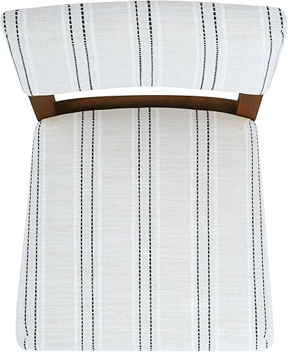 Miniatura 11 de HomePop Taburete de mostrador con respaldo abierto de 24 pulgadas, decoración del hogar, sillas de tela para comedor, cocina y sala de estar, rayas