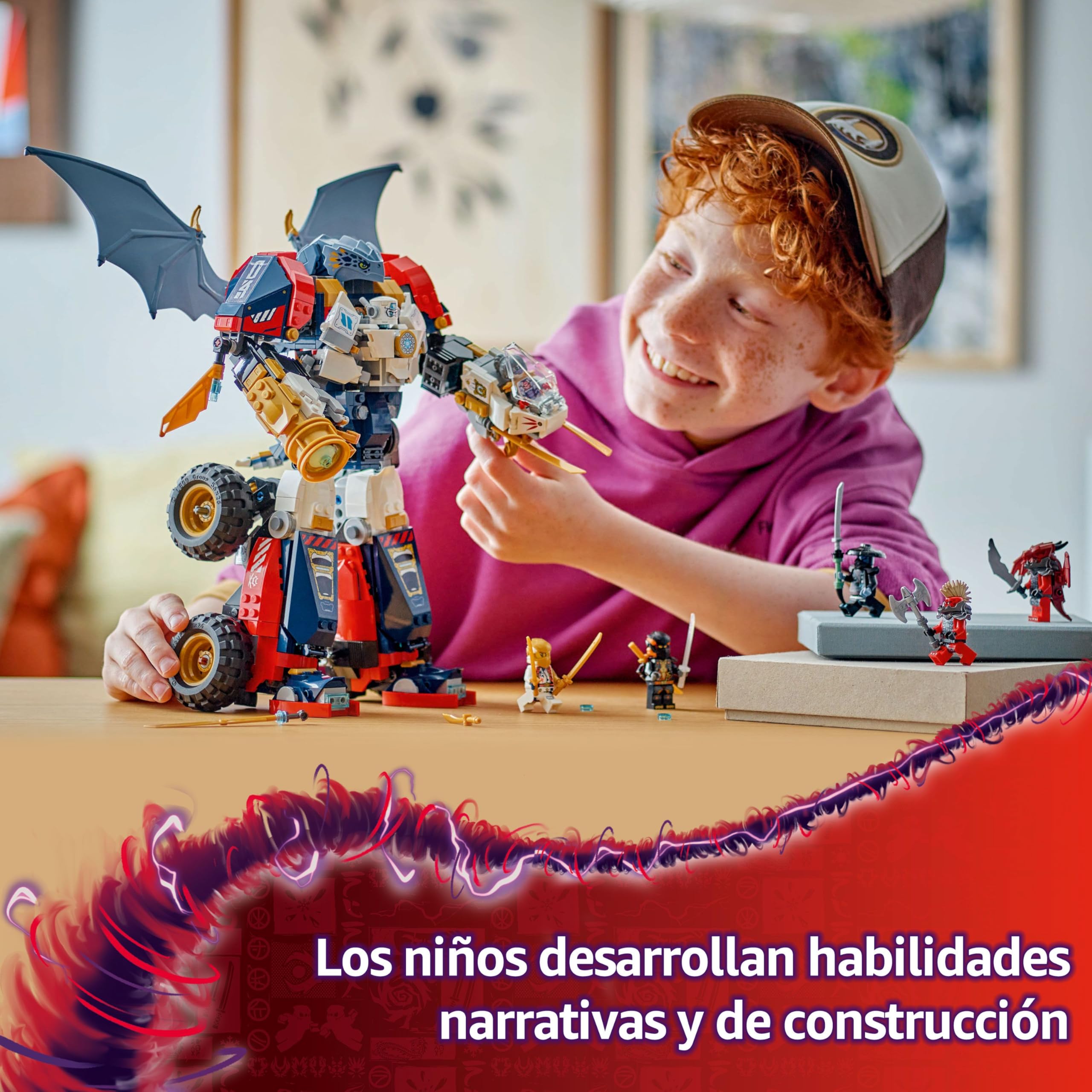 LEGO Ninjago Meca Ultra Combo de Zane Set de Construcción “4 en 1” con Coche de Juguete, Avión Jet y Figura de Dragón, Juego Ninja con 6 Minifiguras, Regalo para Niños y Niñas de 9 Años o Más 71834