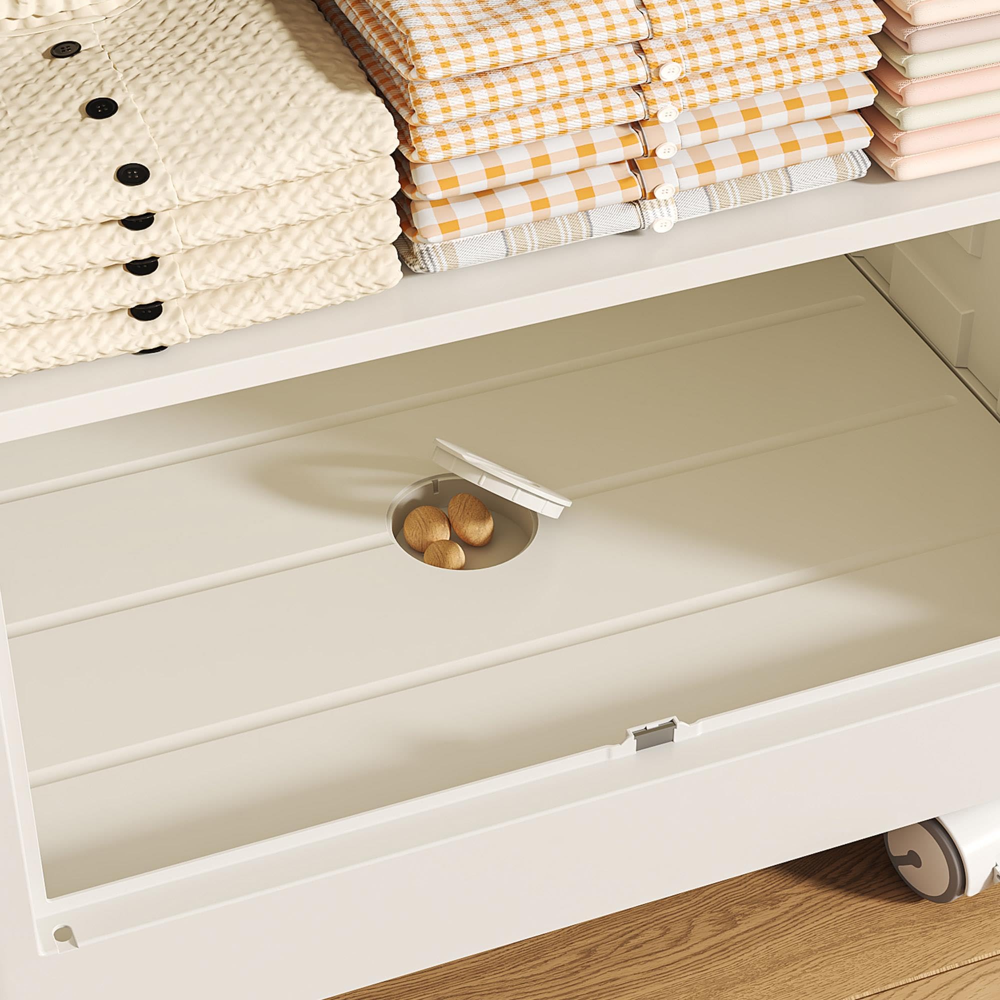 Well Home Cajas de almacenaje apilables con puerta frontal, Organizador modular plegable con ruedas, Modularidad eficiente, Multiespacios, Armario plegable con 1 Compartimento