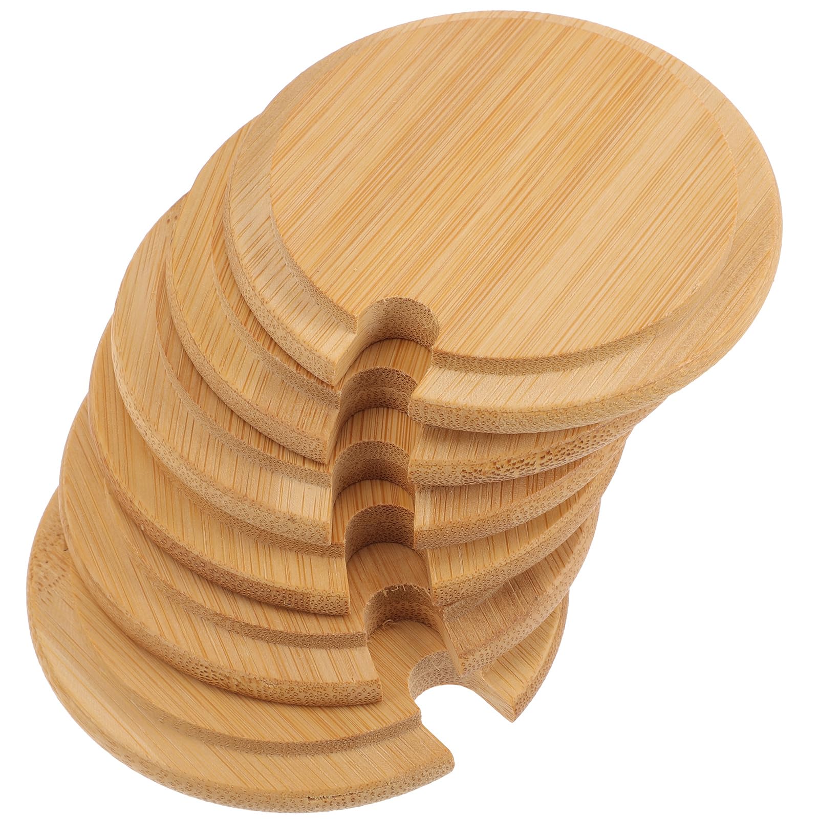 Couvercle en bambou pour bocal, tasse à eau et assaisonnement, fermeture en bois x18