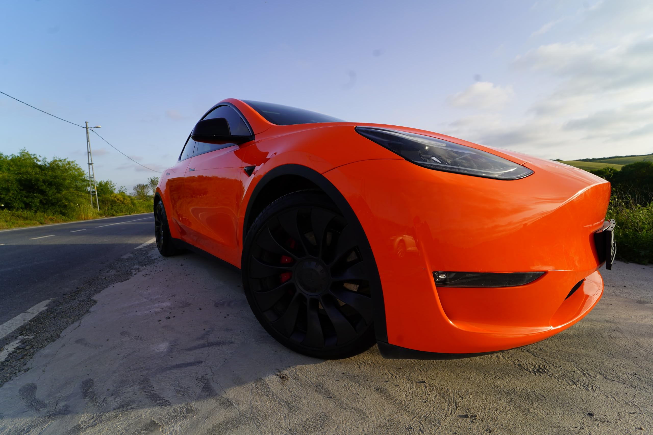 Tesla Model Y Uberturbine Lot de 4 Protections de Jantes 21" – Serrage de Serrage Ultra Solide sans Colle, Coupe de précision CNC, PPF avec kit Complet (4 Roues) – Noir
