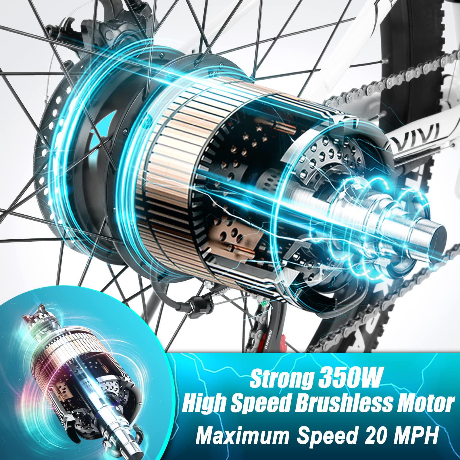 VIVI Electric Bike, 26 inch Electric Bike for Adults, Folding Electric