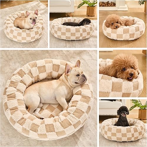 Miniatura 10 de Cama para perro cómoda, cálida, agradable y relajante, lavable a máquina, para perros pequeños, linda cama para perro, mullida, antiansiedad, suave