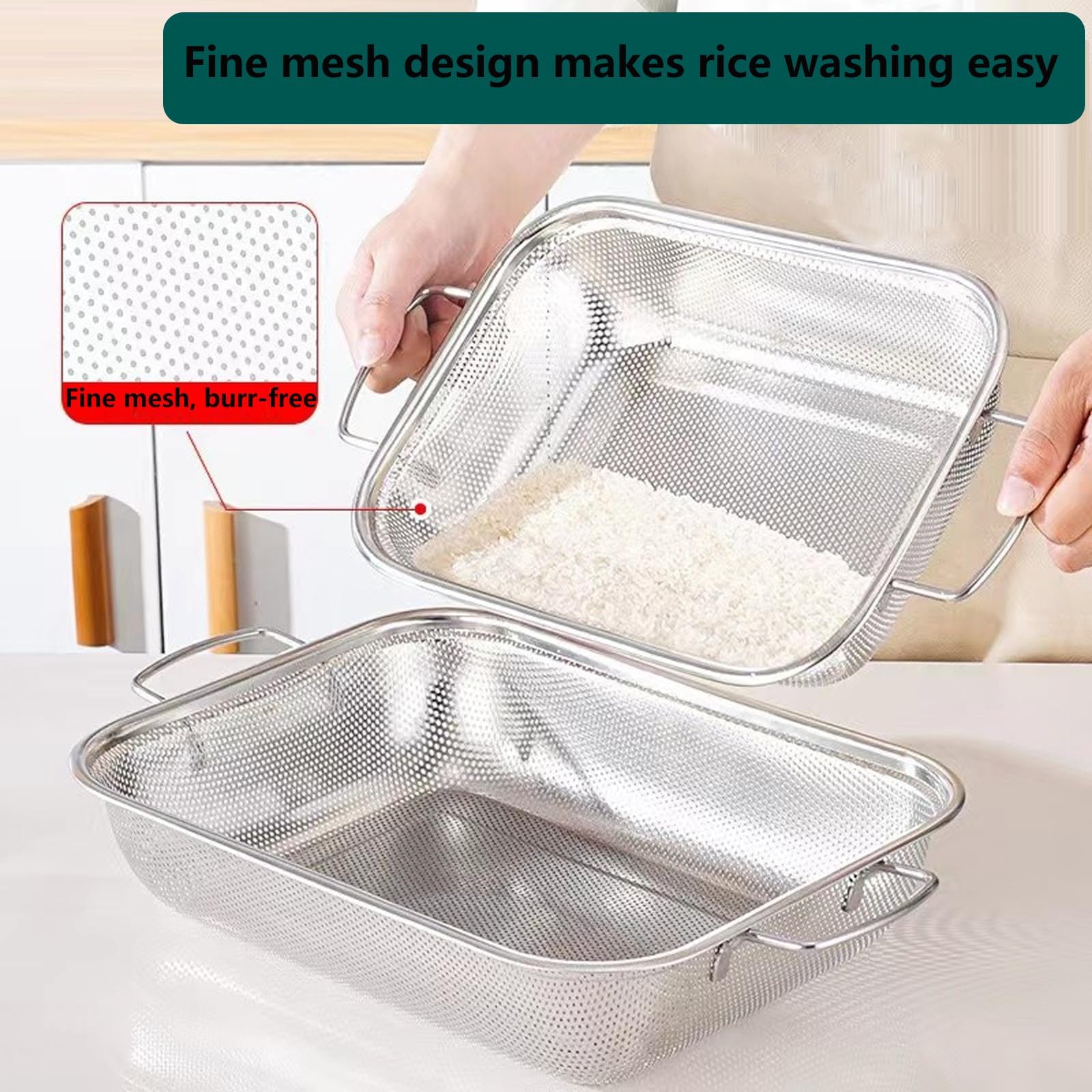 Escurridor de fregadero, cesta de cocina extensible con cestas coladoras de acero inoxidable para lavar frutas y verduras, secar platos y almacenamiento