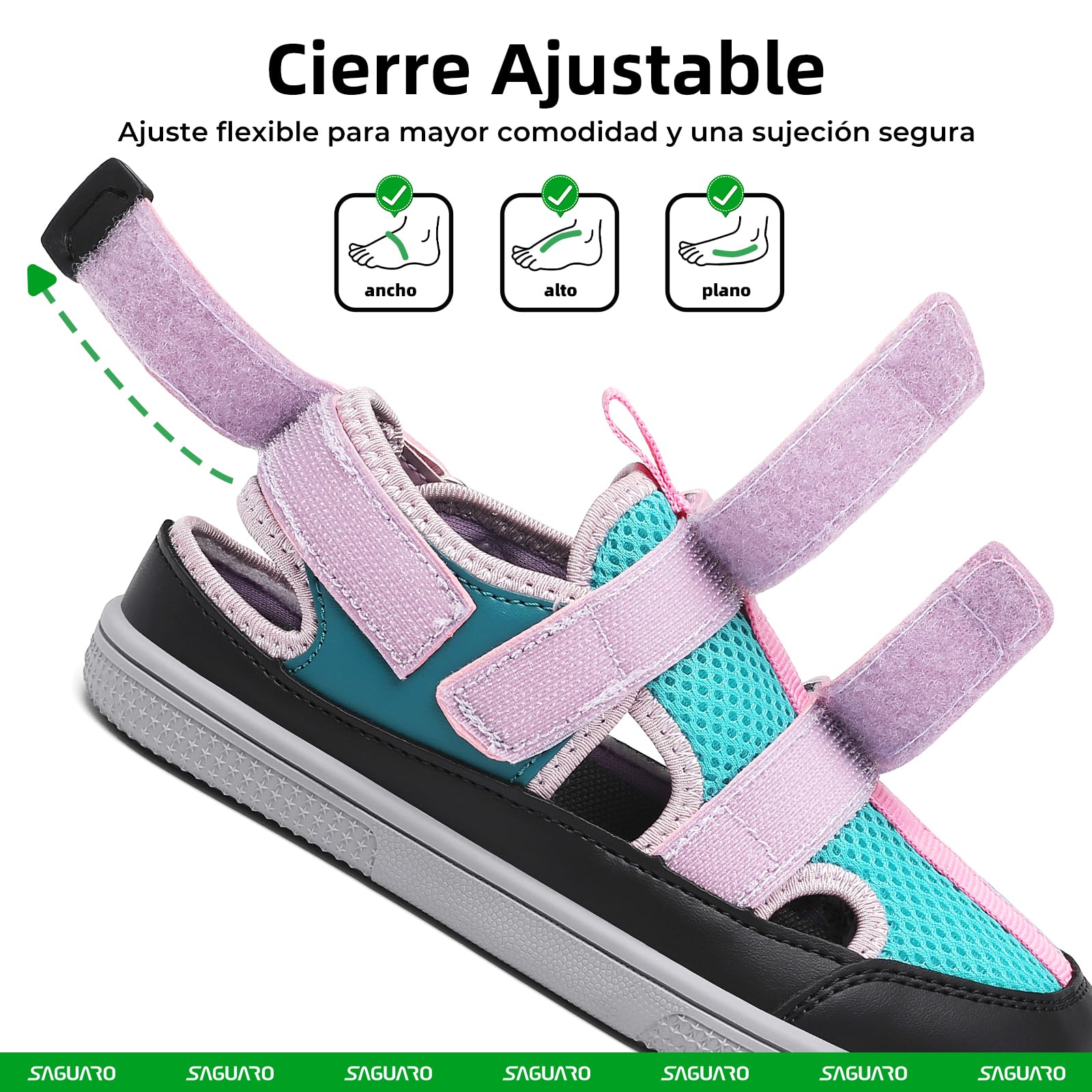SAGUARO Sandalias Barefoot Niños con Puntera Cerrada Zapatillas de Verano Ligeras Transpirables- Diario, Colegio & Tiempo Libre, 25-36 EU — view 3