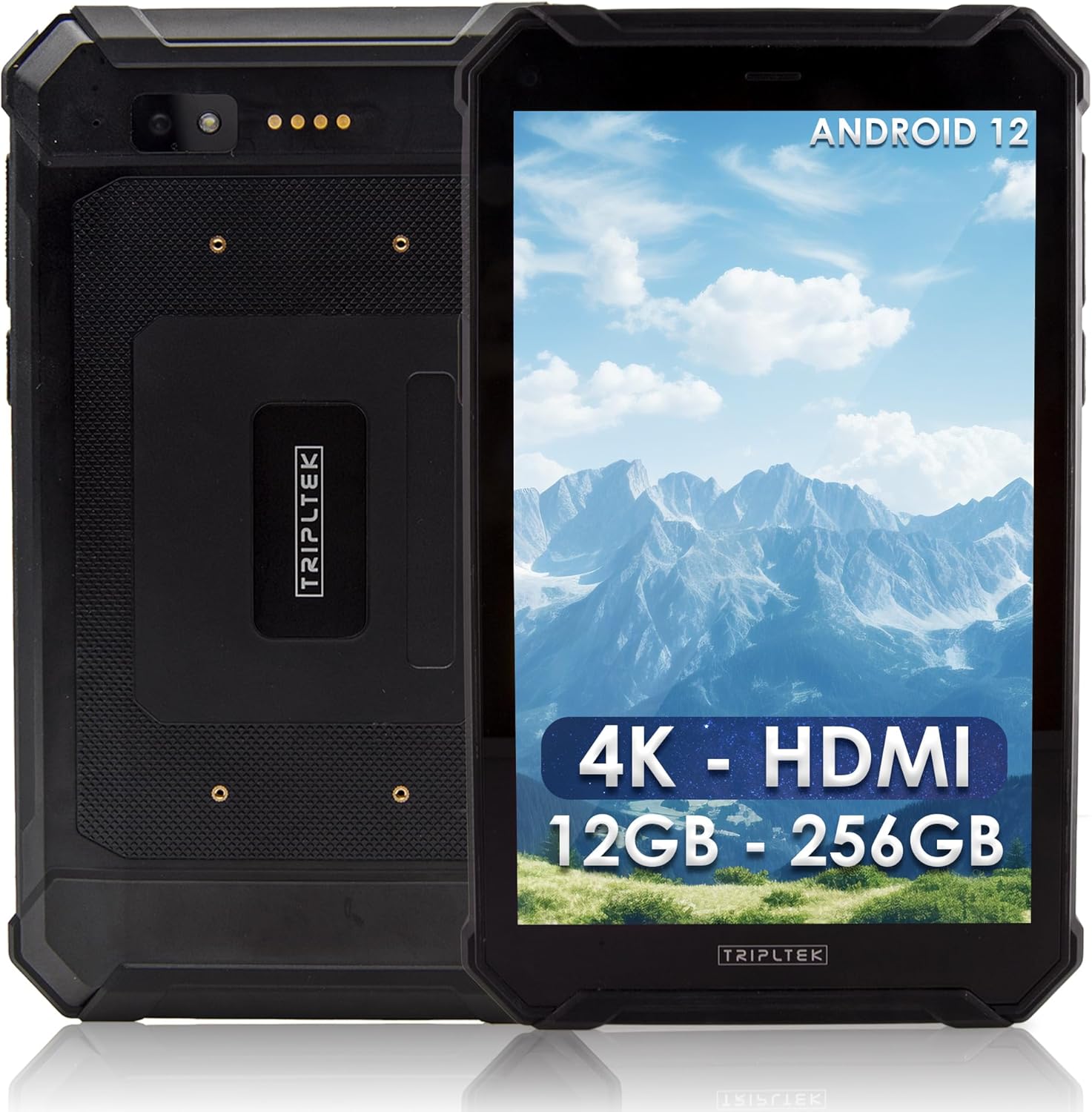 TRIPLTEK 9 PRO Ultra Bright 1300 nits, 12GB RAM, Android 12, LTE Unlocked, HDMI, Rugged Military Construction, Waterproof IP68, Brightest Tablet/Phone on The Market
