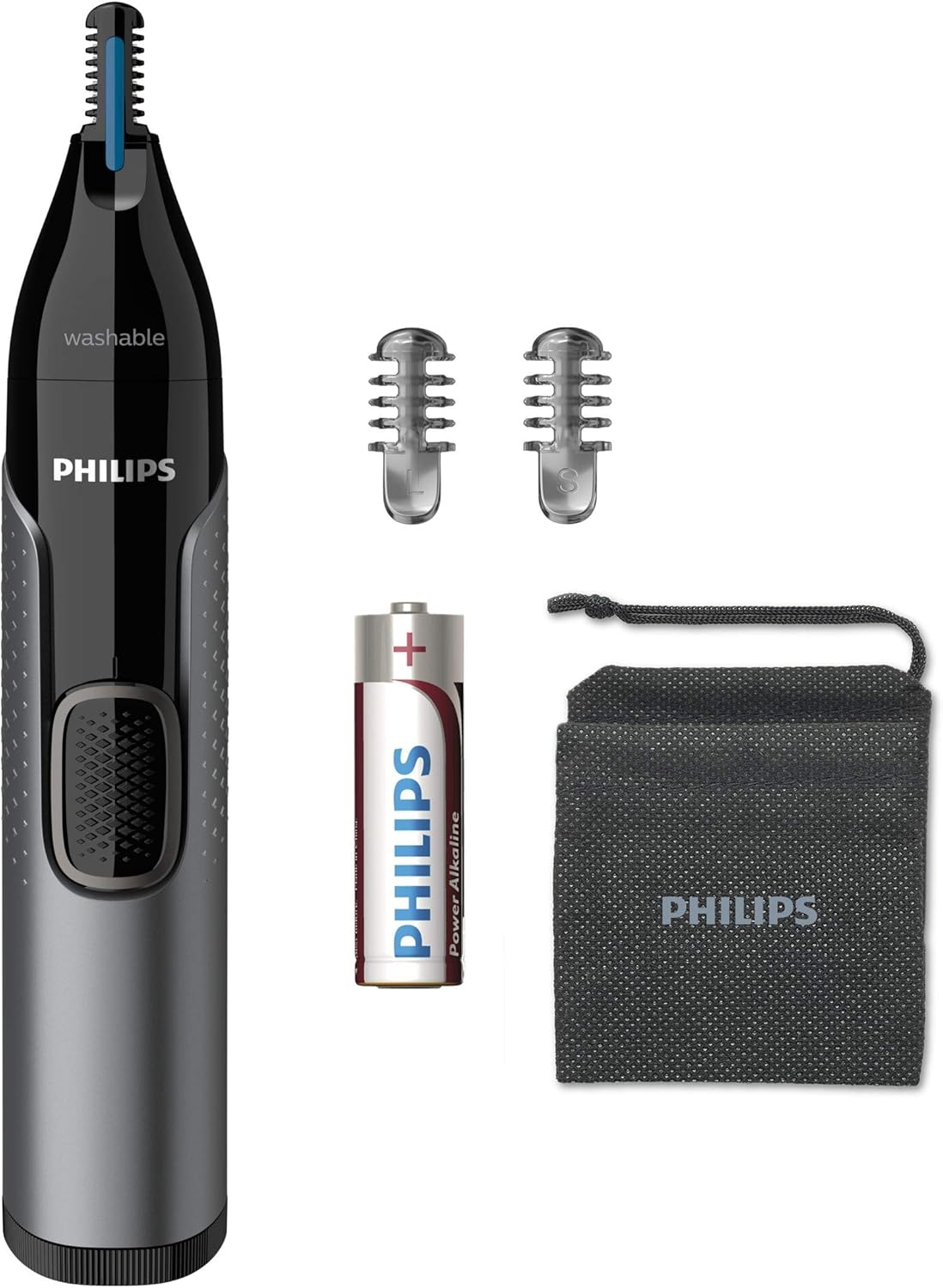 Nose Hair Trimmer, Series 3000 Nose, Ear and Eyebrow Trimmer Showerproof with Protective Guard System, Battery-Operated, No pulling Guaranteed - NT3650/16