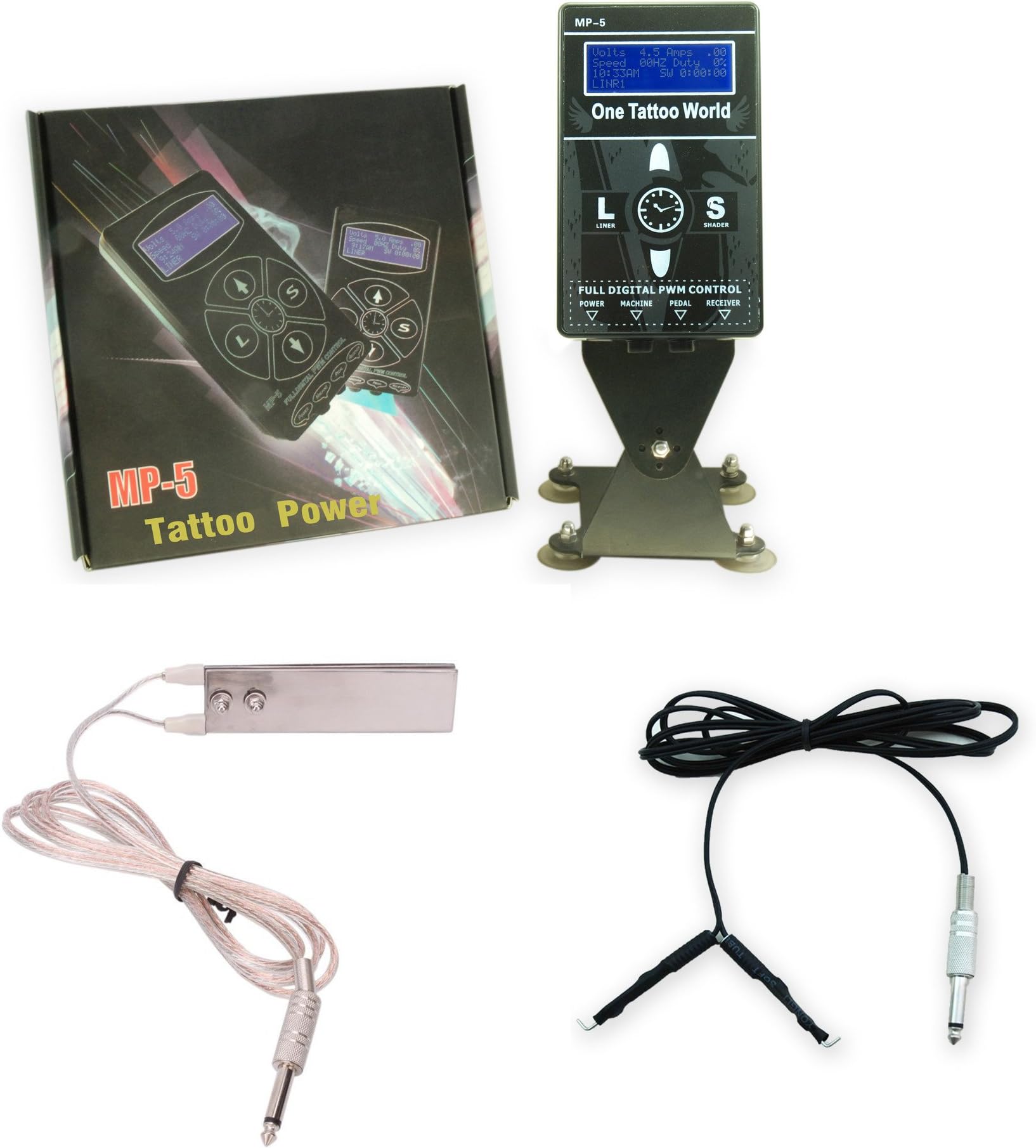 Premium Quality Dual-Function Digital Display Tattoo Power Supply Black Color, OTW-PH102…