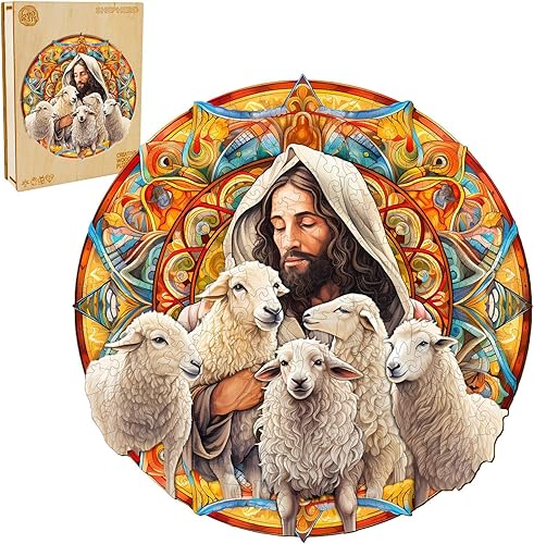 Rompecabezas de madera para adultos, rompecabezas de madera con forma de pastor de Jesús, rompecabezas de madera de nacimiento de Jesús, el mejor