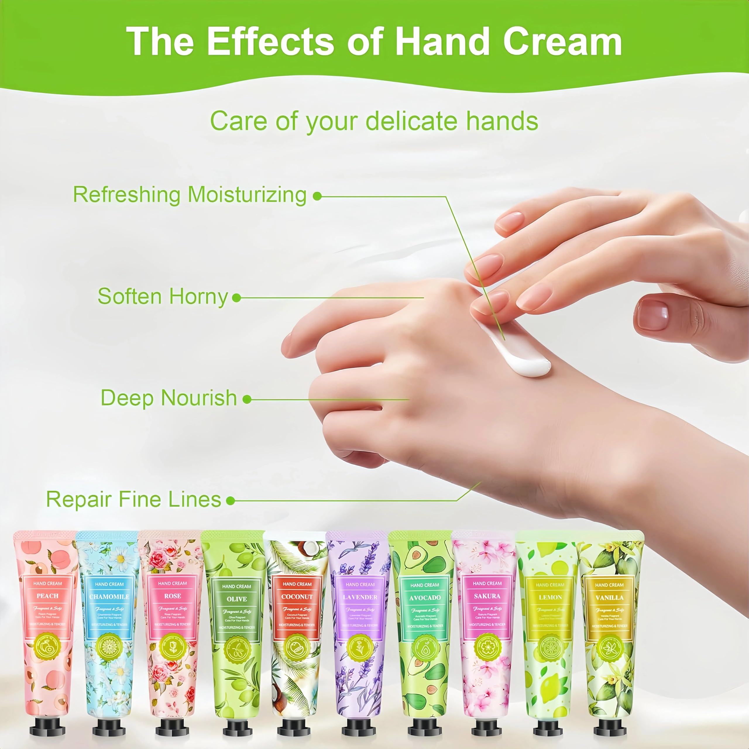 Mini crema per le mani 40 pezzi, creme mani set donna regalo 10 fragranze, creme mini donna regali viaggio, set regalo per colleghe, fidanzata, compleanno, Natale, San Valentino - 4