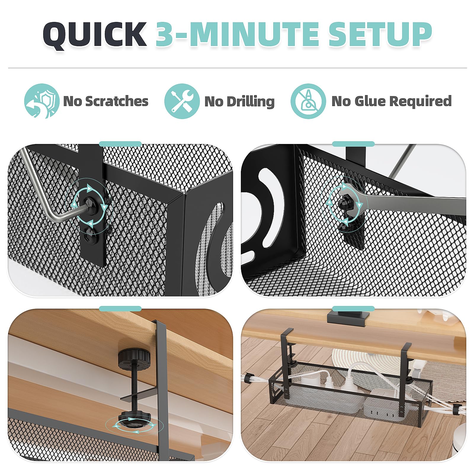 Under Desk Cable Management Tray - Image 4