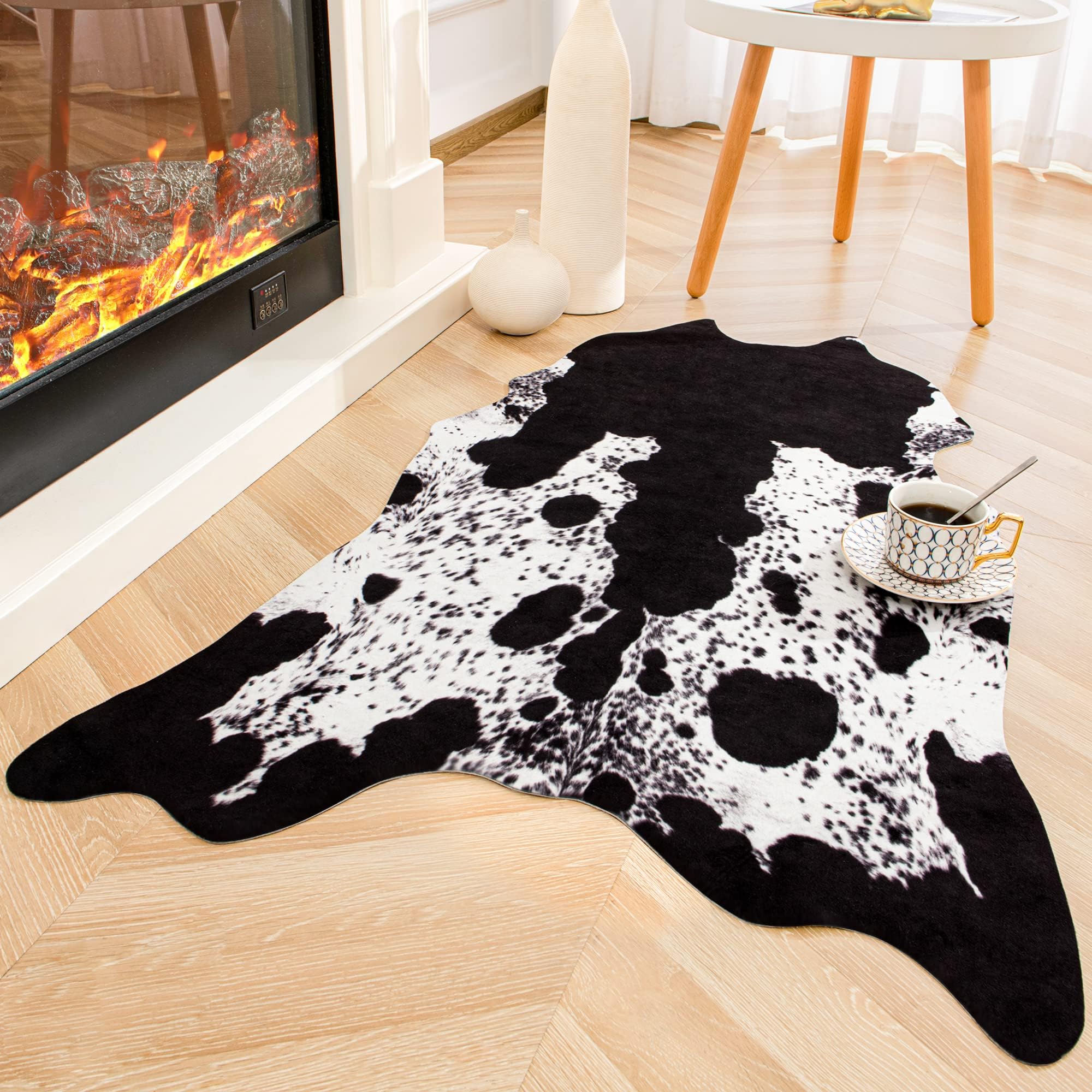 Genuine Mini Cowhide Rug Black and White 24 x 35 inches 90