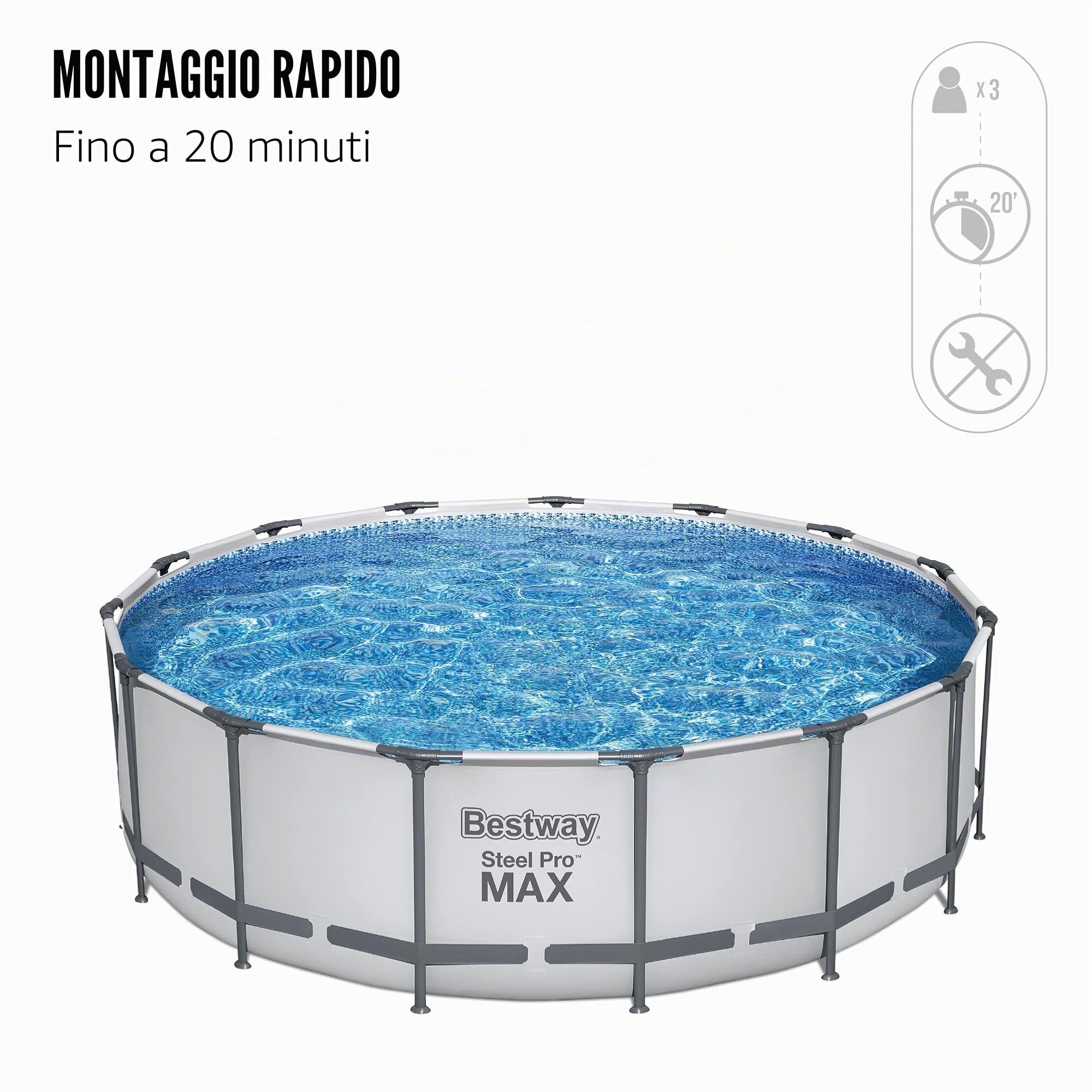 Bestway Zwembad steel pro max set rotondo 3