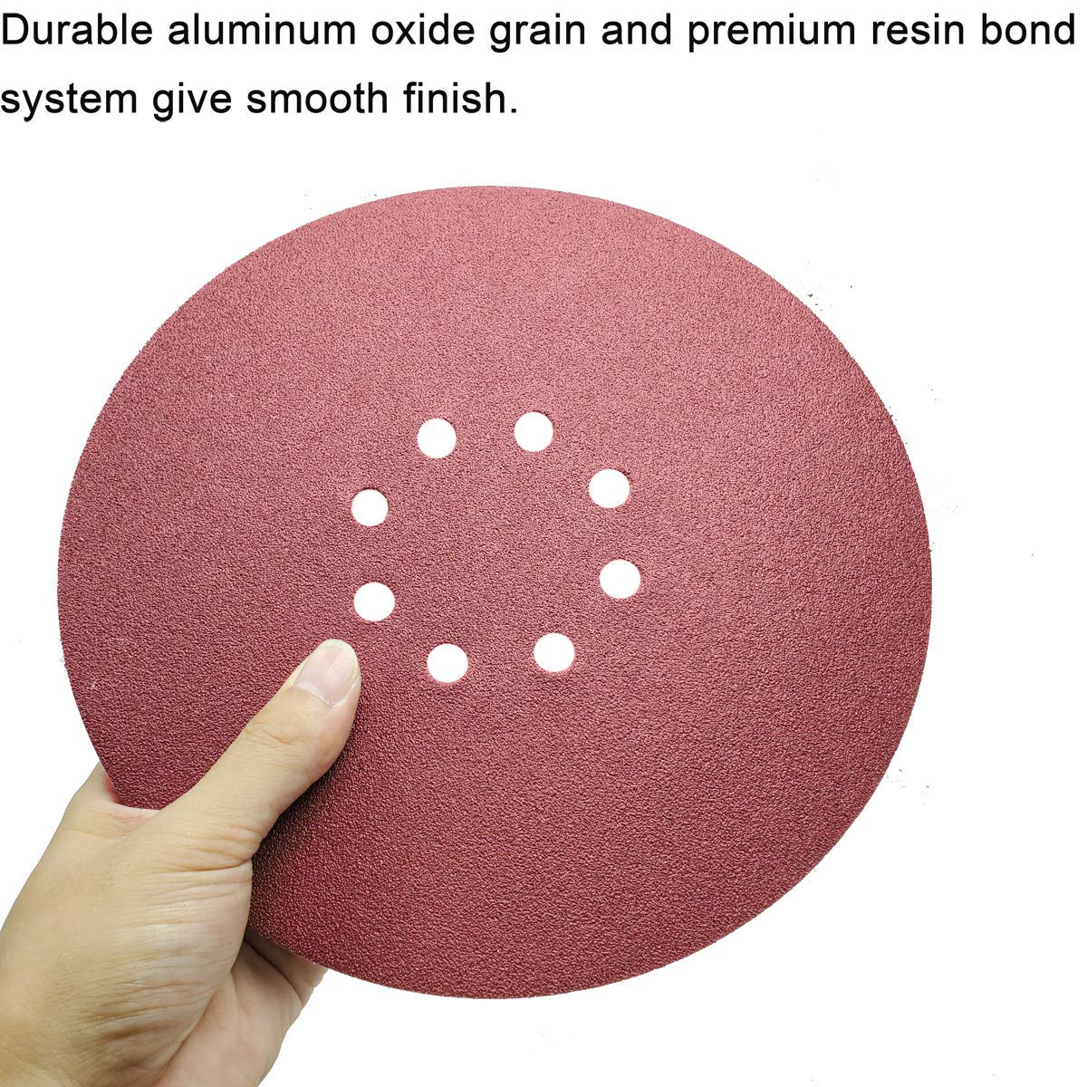 Carta vetrata 9 pollici 8 fori gancio anello 80-400 grana 225 mm disco abrasivo abrasivo durevole for levigatrice for cartongesso finitura mobili in legno (Size : 5 Pcs of each grits)