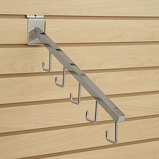 Waterfall Square Tube 5 Hook For Slatwall Chrome