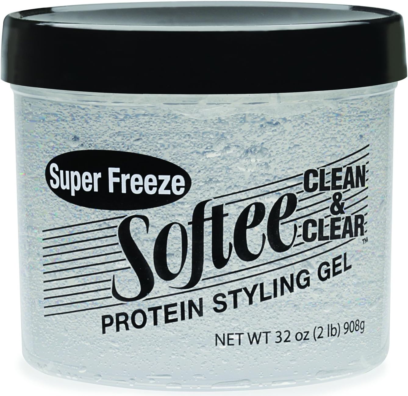 Softee Clean Clear Super Freeze Protein Styling Gel, 32 Oz