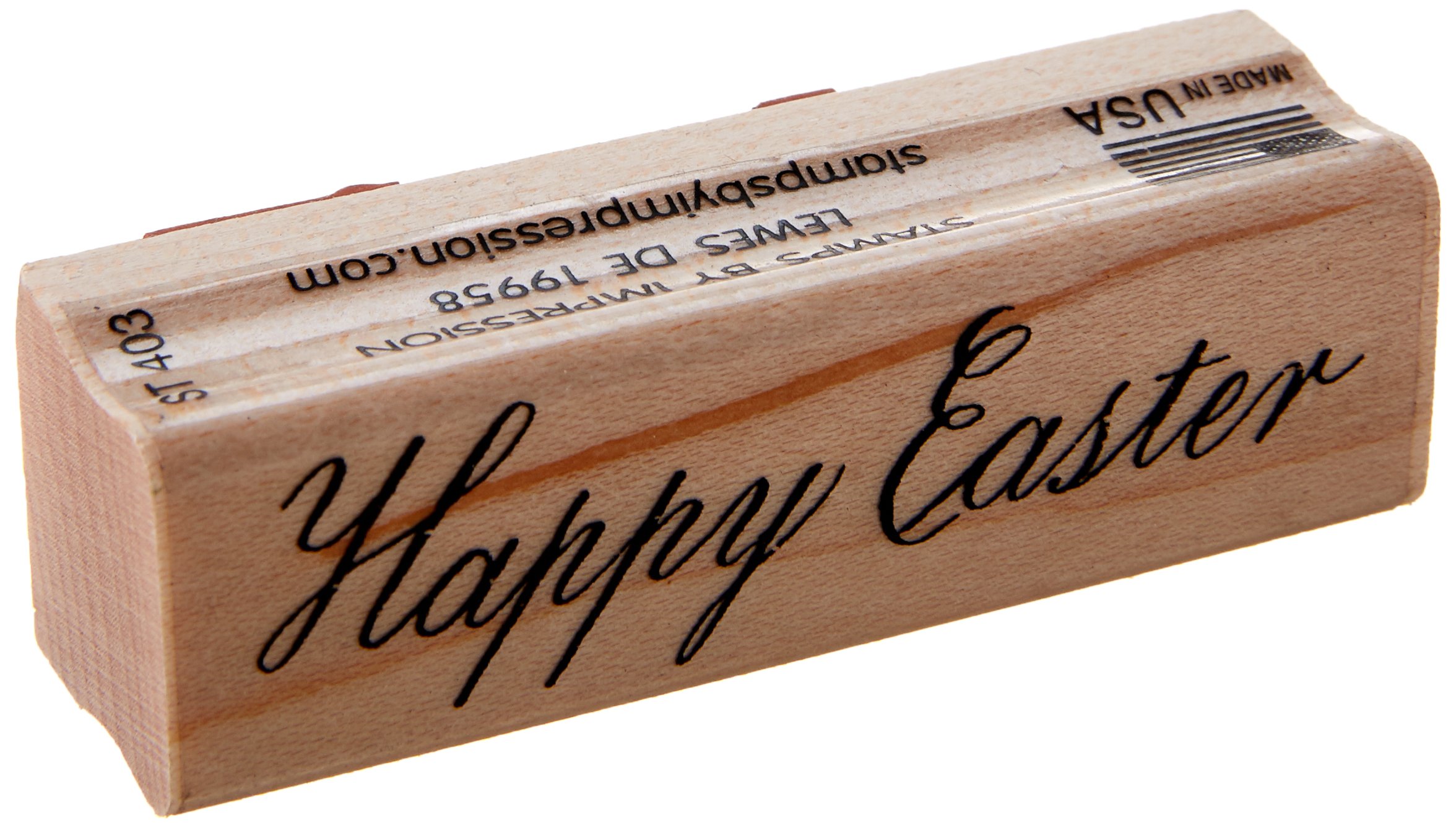 Happy Easter Rubber Stamp - 3/4 inch x 2-1/2 inches