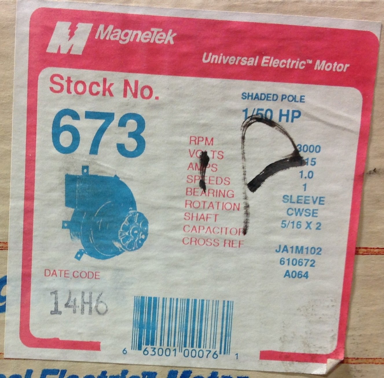 Shaded Pole Motor 1/50HP 3000RPM 115V CWSE Other Products