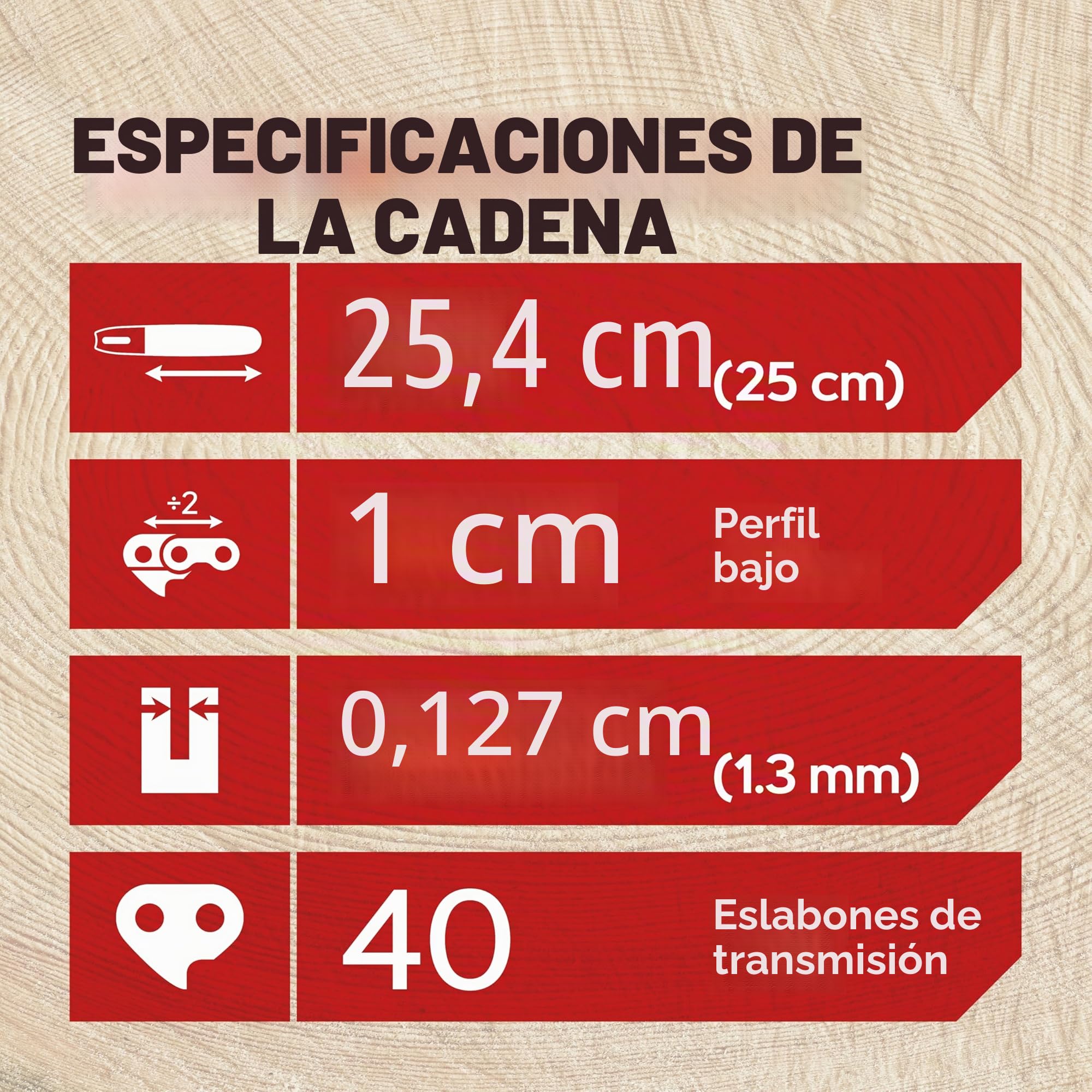 Oregon Pack de 3 Cadenas de Motosierra de Paso 3/8" LP, Calibre .050" (1,3 mm) para Espada de 10" (25 cm), 40 Eslabones Motrices – Cadena de Repuesto, Compatible Black & Decker, Bosch, Worx y más