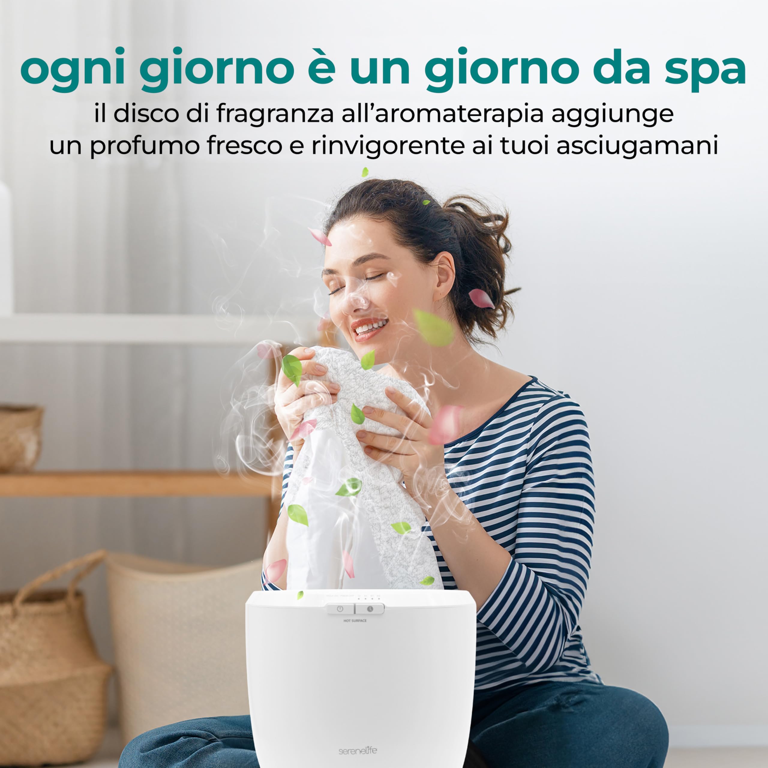 SereneLife Scaldasalviette Elettrico 12L 500W Autospegnimento Asciugamano Coperta Accappatoio