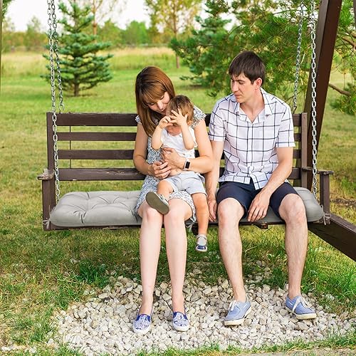 Miniatura 2 de Cojín impermeable para silla columpio para exteriores, muebles de jardín, sofá biplaza, 40 x 20 pulgadas, cojines de asiento de mimbre impermeables