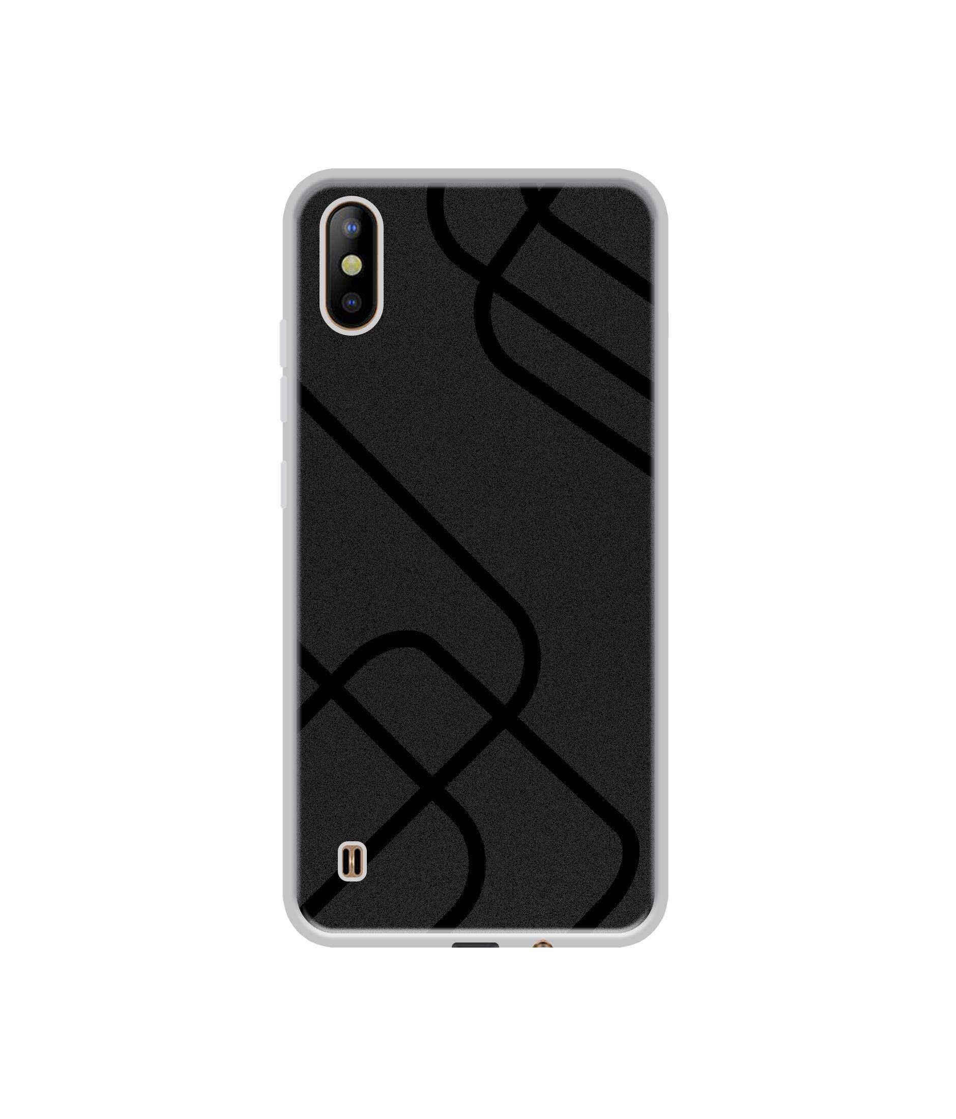 Casotec Zig-Zag Black Line Design Printed Silicon Soft TPU Back Case Cover for Tecno Camon i Ace 2