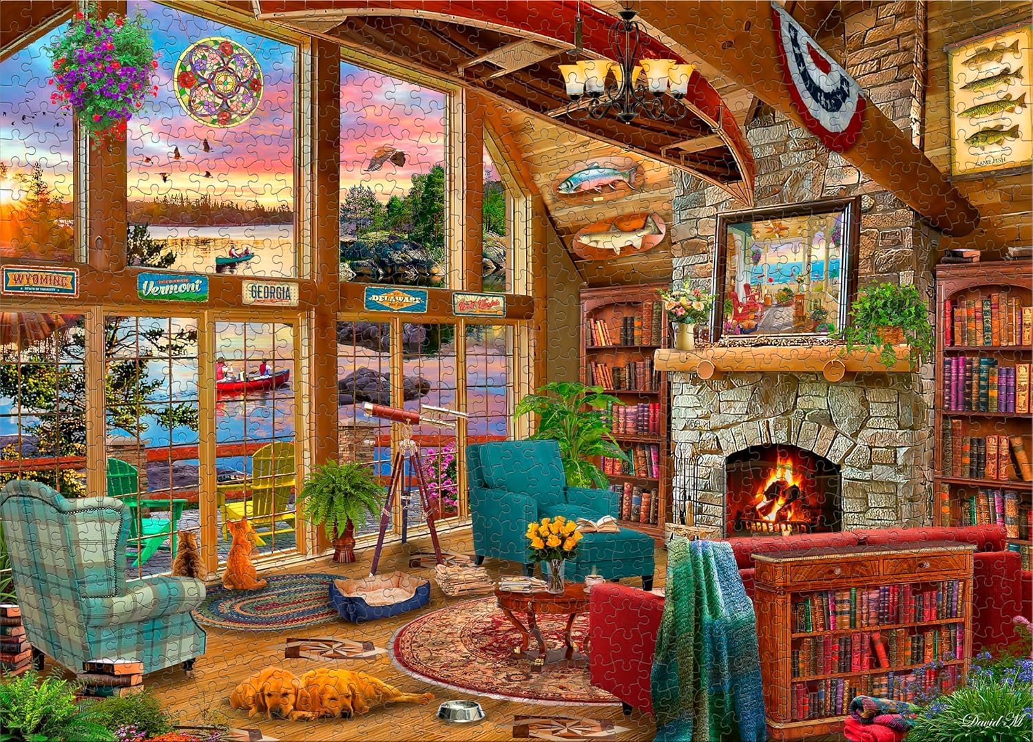 Amazon.com: Ceaco - David Maclean - Sunset Lodge - 1000 Piece