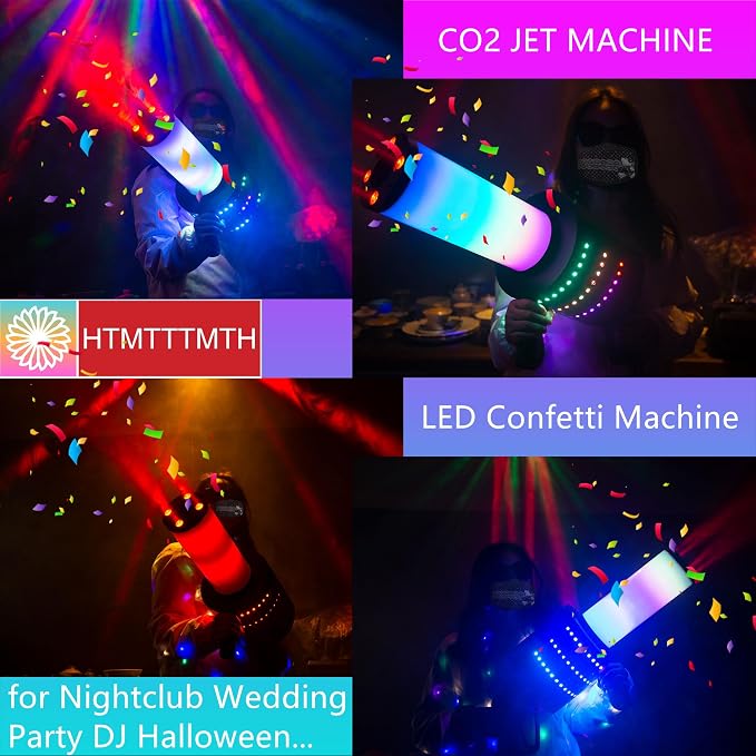 Máquina de Confeti CO2 Portátil con Luces RGB miniatura 4