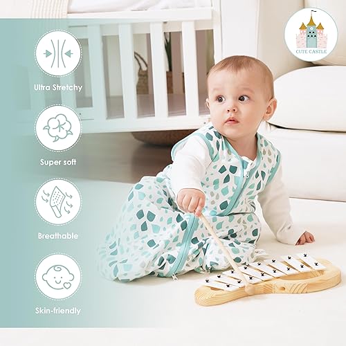 Miniatura 2 de Cute Castle - Saco de dormir para bebé de 0 a 6 meses, ligero, 100 % algodón, cremallera de 2 vías, TOG 0.5, manta para bebé, ropa de dormir