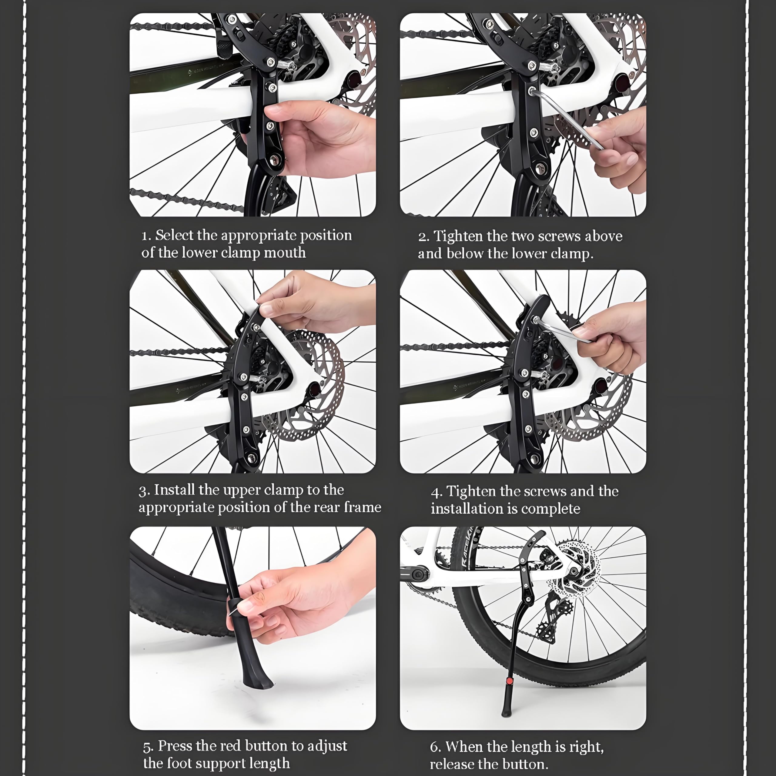 Cavalletto Bici per Cube Reaction Hybrid PRO 800 ALLROAD, Supporto Laterale per Bicicletta in Lega di Alluminio Antiscivolo, Regolabile in Altezza Cavalletto Laterale Bici, B