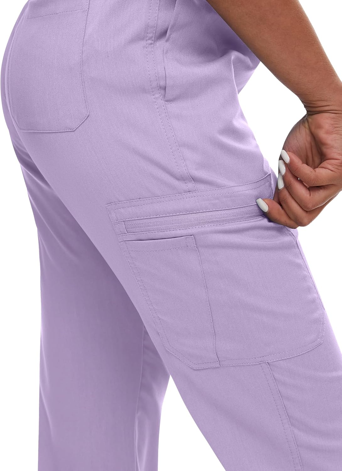 niaahinn Women's Scrub Top with Classic V-Neck & Yoga Jogger Pants Medical Nursing Uniform Set - Image 5