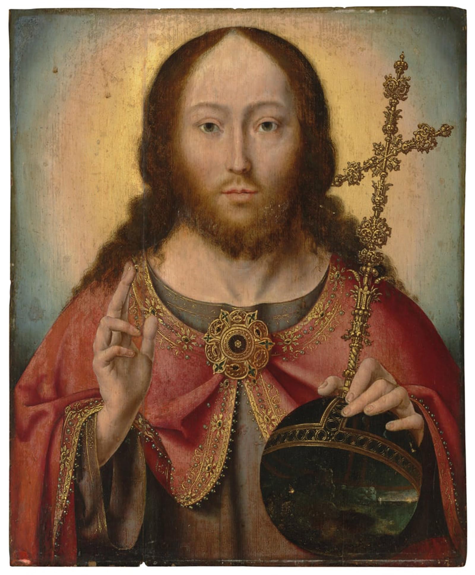 ARTXLXXBN Famous Painting Canvas Artwork Graffiti Print Salvator Mundi by Joos Van Cleve Portrait Canvas Image for Home Decor 60x90cm