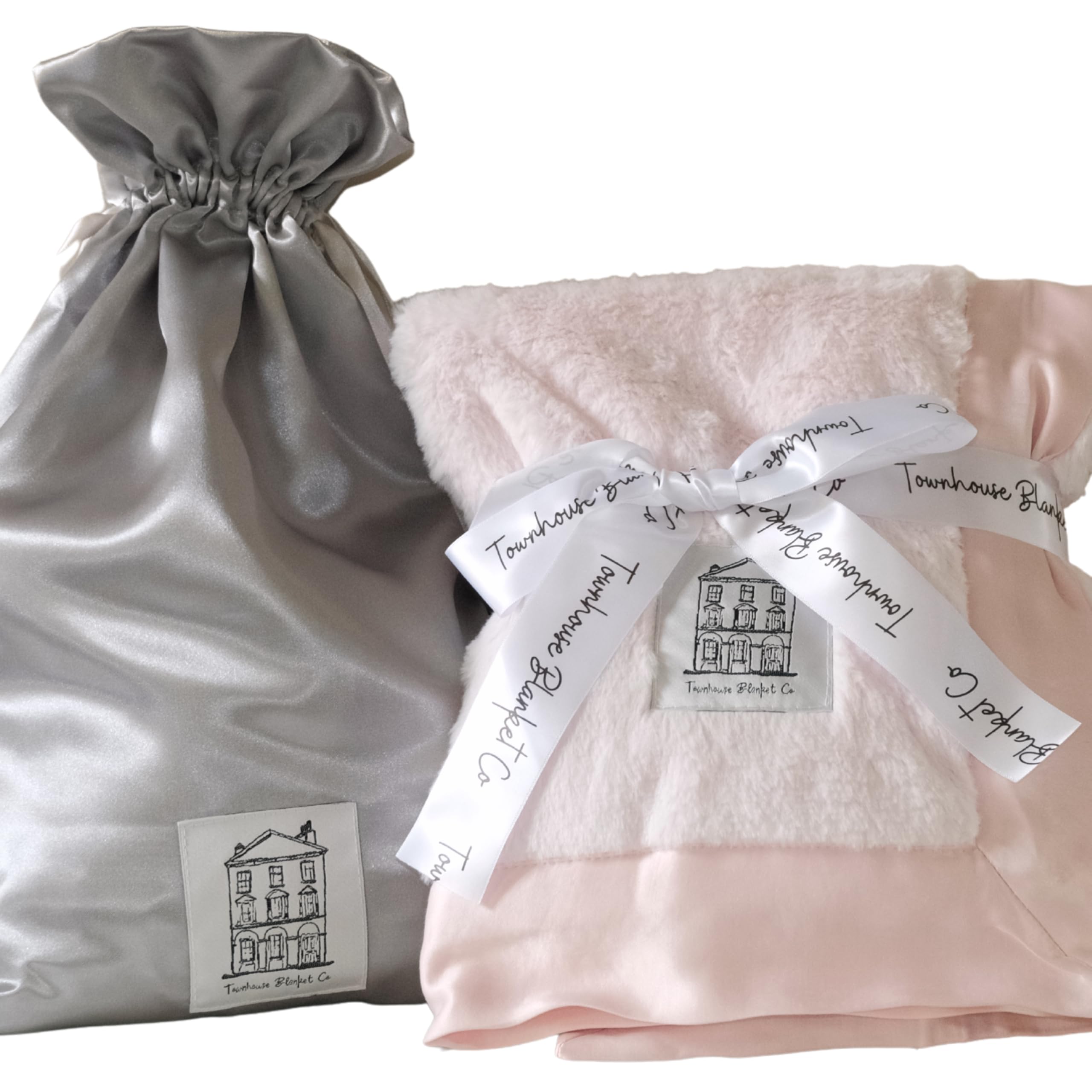 Lussuosa coperta morbida con finiture in raso in sacchetto regalo di raso, coperta per carrozzina, accessori essenziali per neonati e regali per bambini, 74 cm x 89 cm (29" x 35